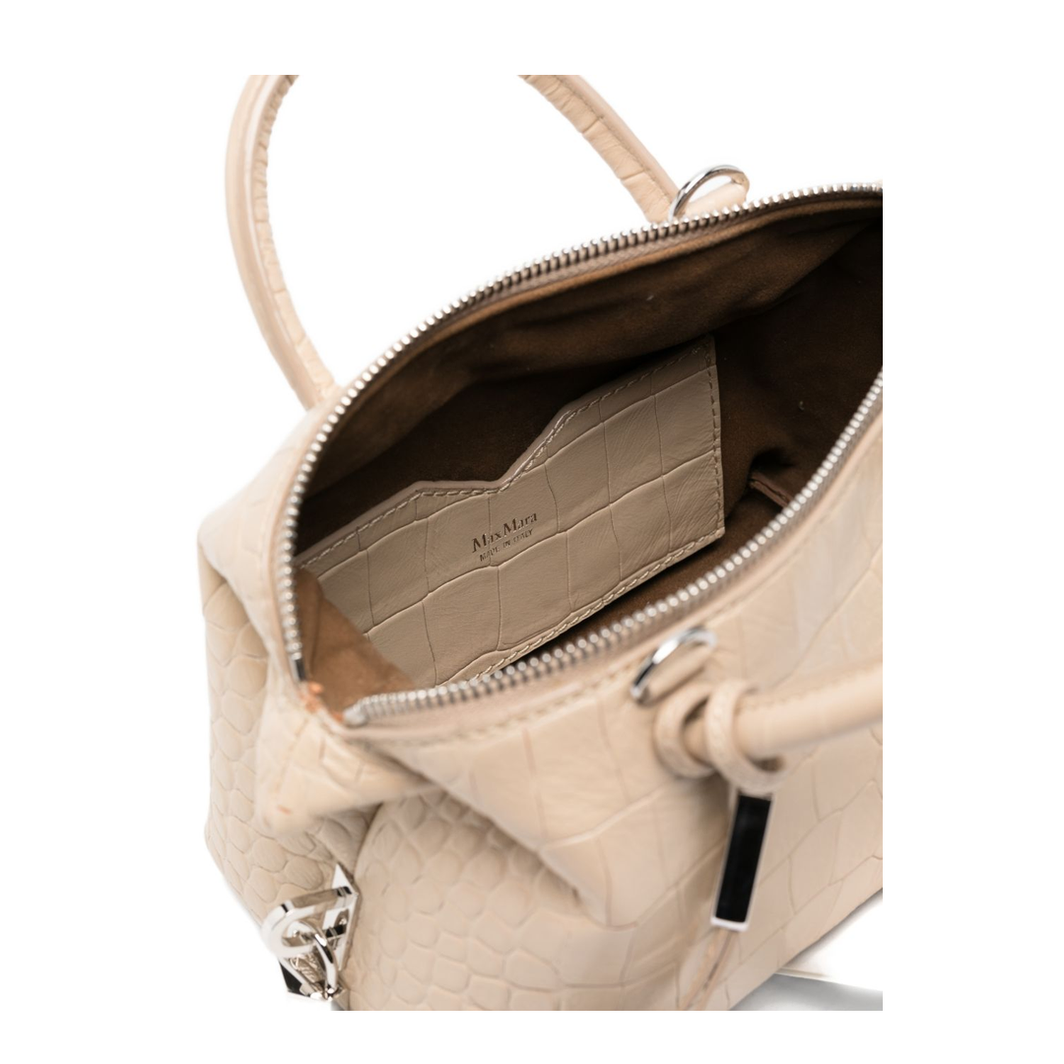 Boston Leather Handbag - Beige - Image 4