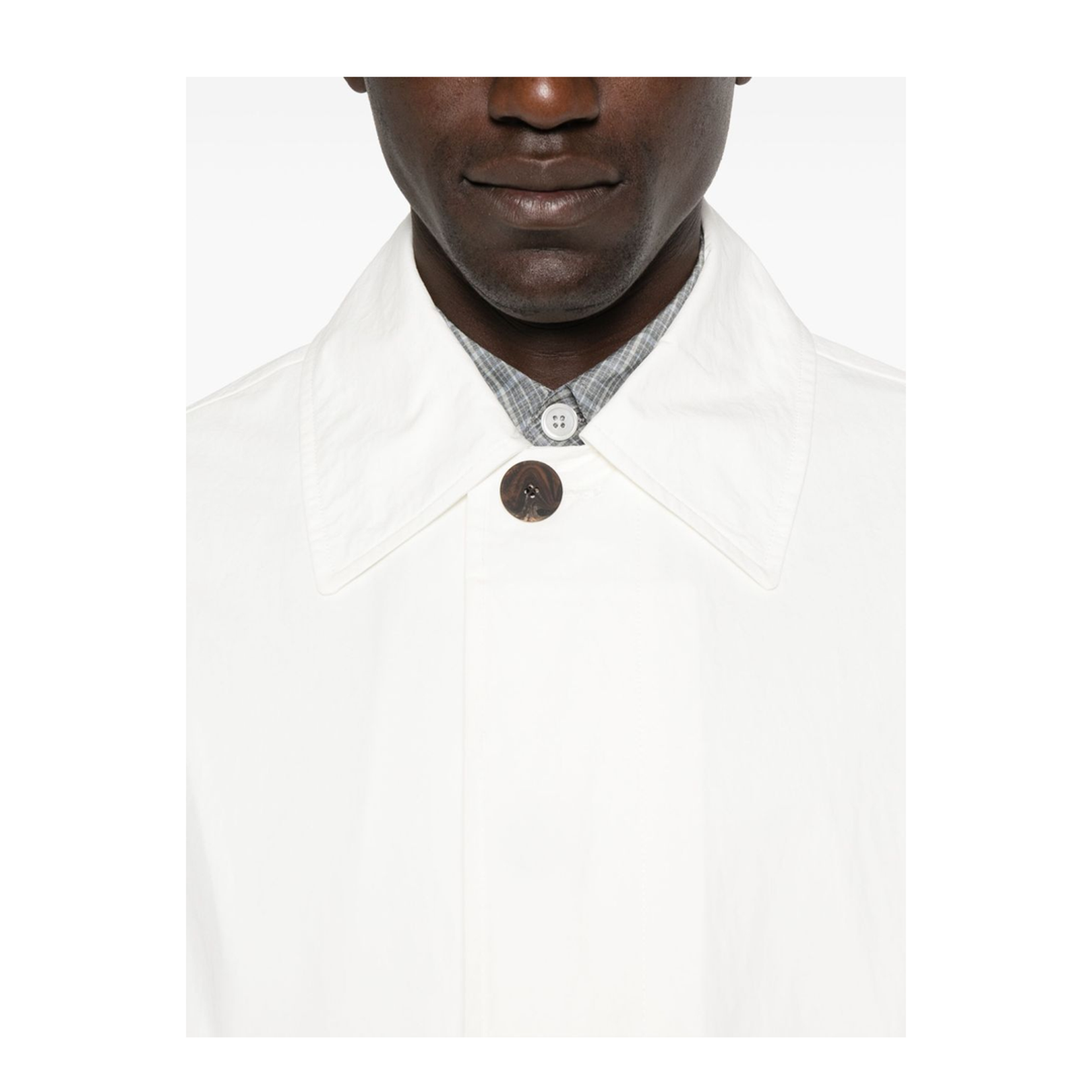 Nylon And Cotton Blend Coat In White - Image 2