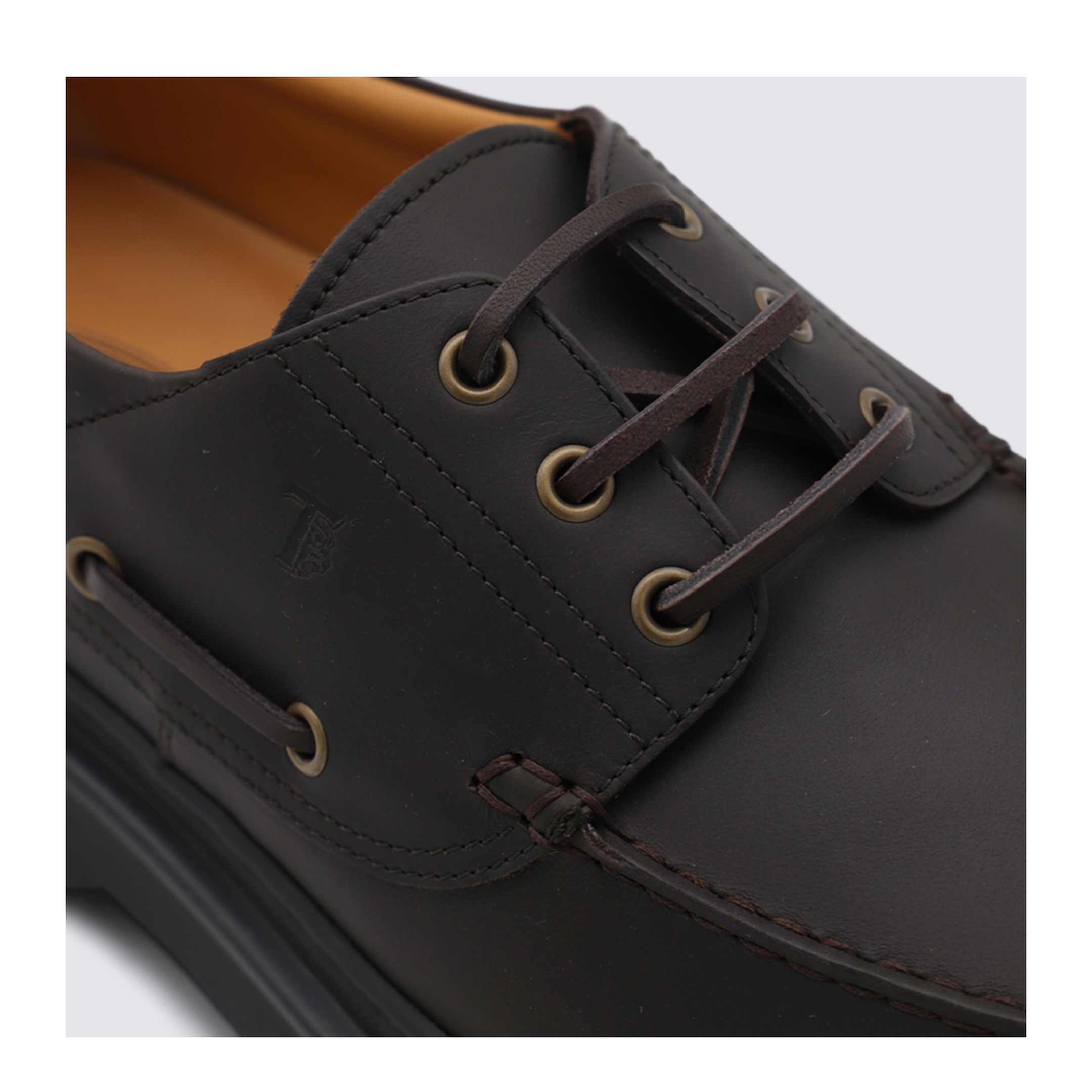 Coffee Brown Front Button Fastening Moc Stitching - Image 8