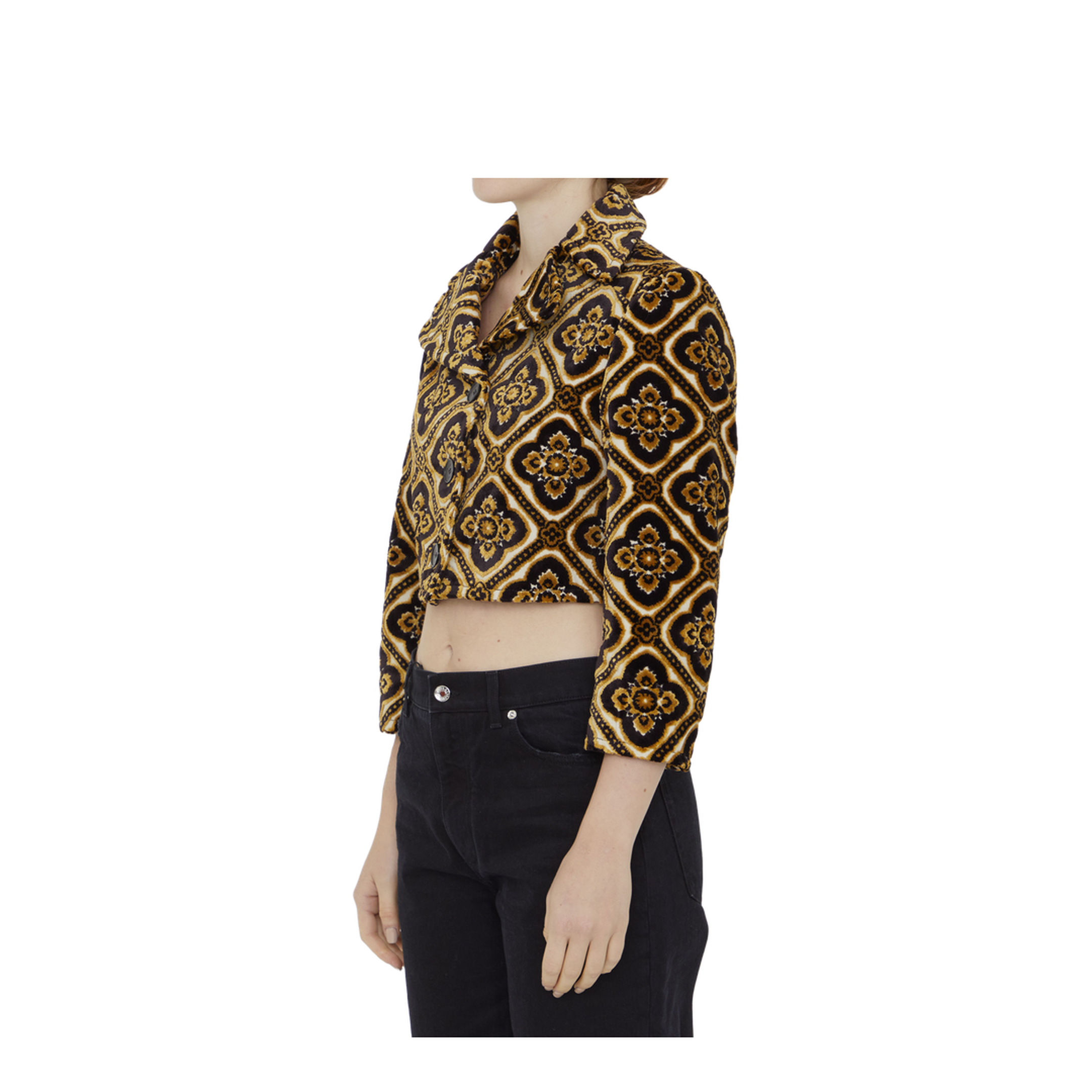Cropped Jacket Jacquard Velvet - Image 2