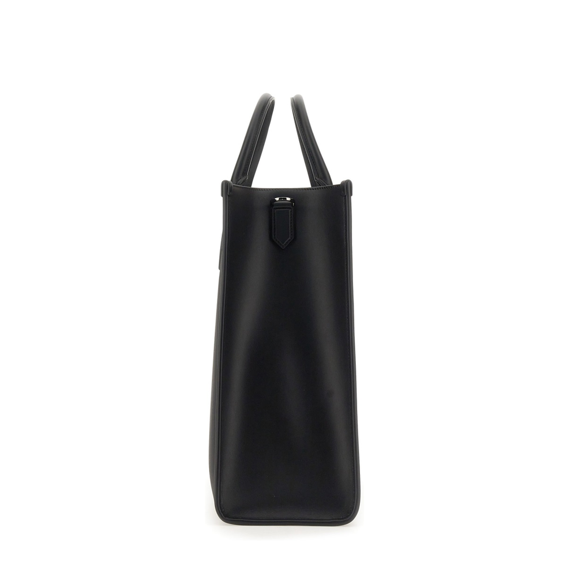 Large Nylon & Calfskin Shopping Bag - Black - Image 5