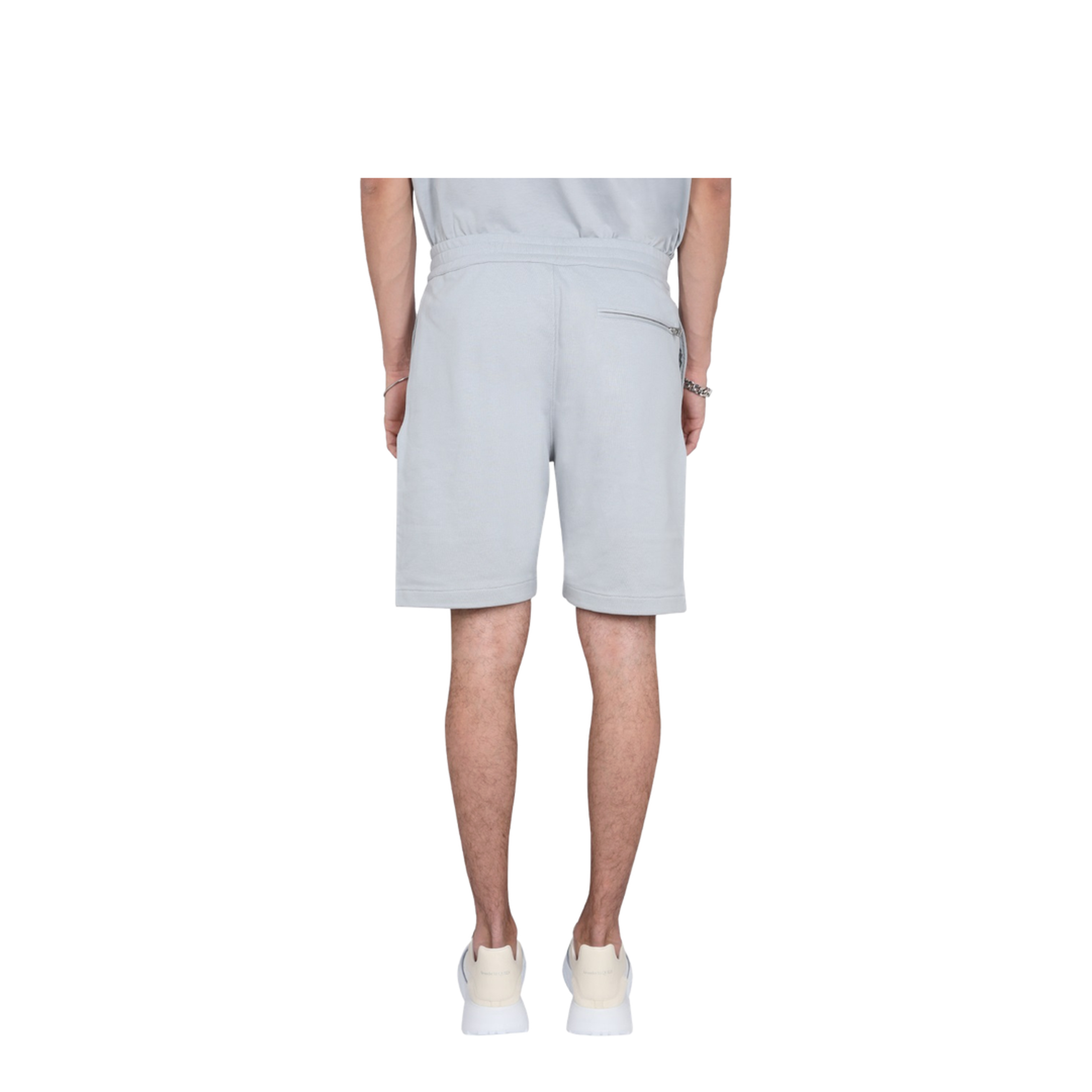 Grey Cotton Bermuda Shorts - Image 4