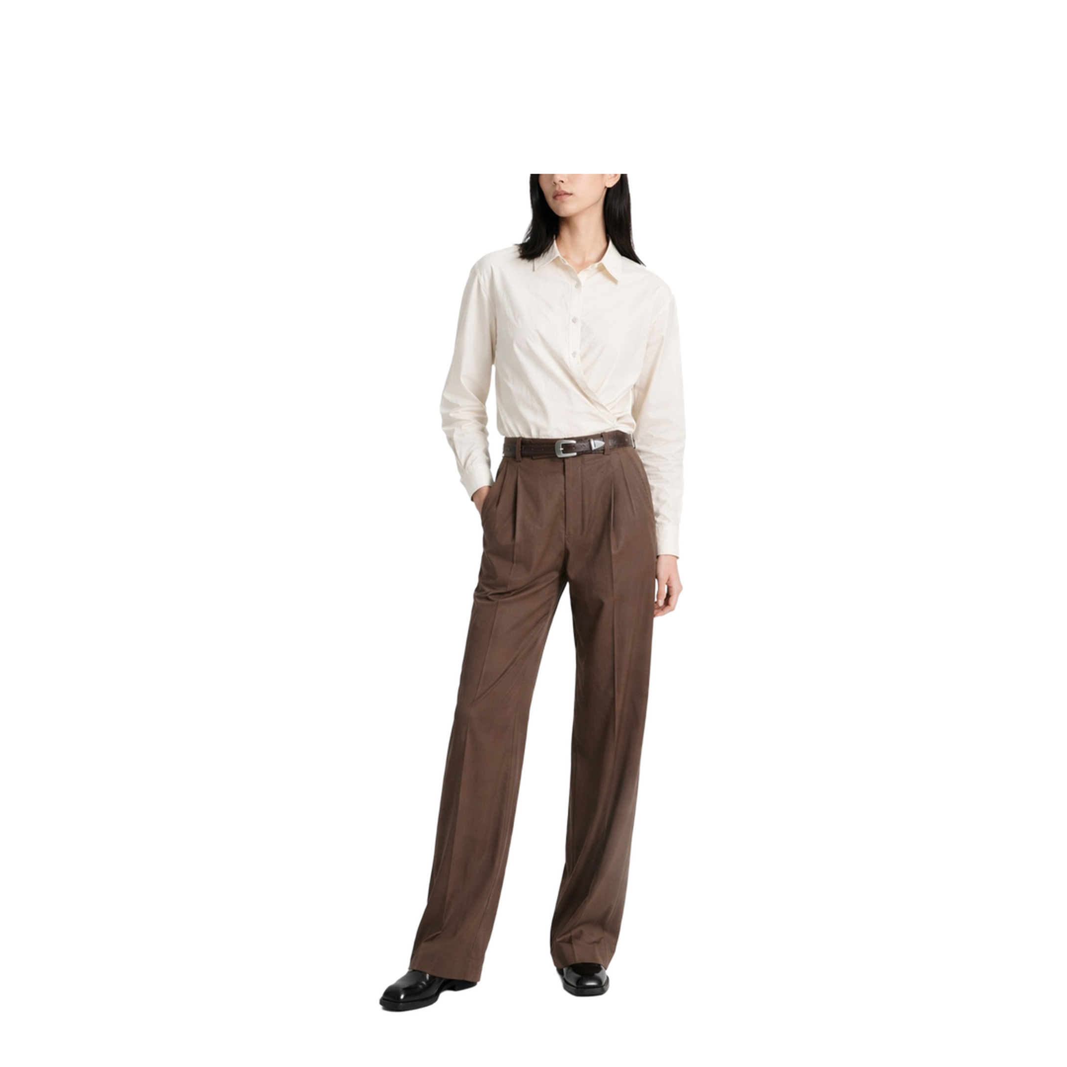 Straight Collar Twisted Shirt - Image 2