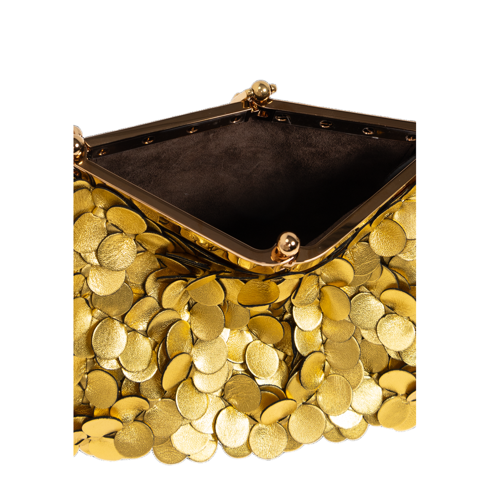 Small Leather Vela Bag with Laminated Sequins - Image 5