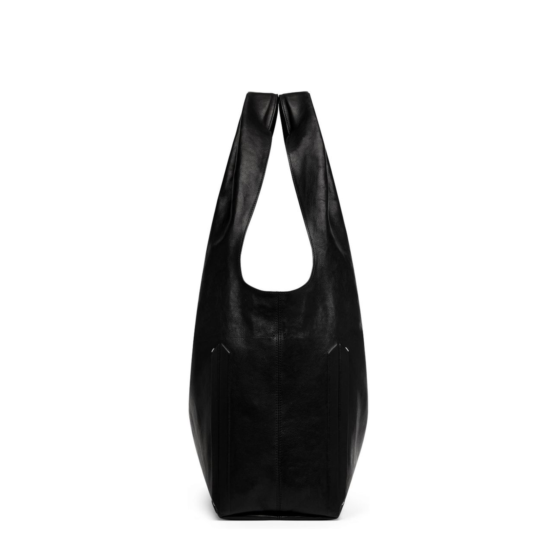 Box Bag XL Sheepskin Leather Shoulder Bag - Black - Image 2