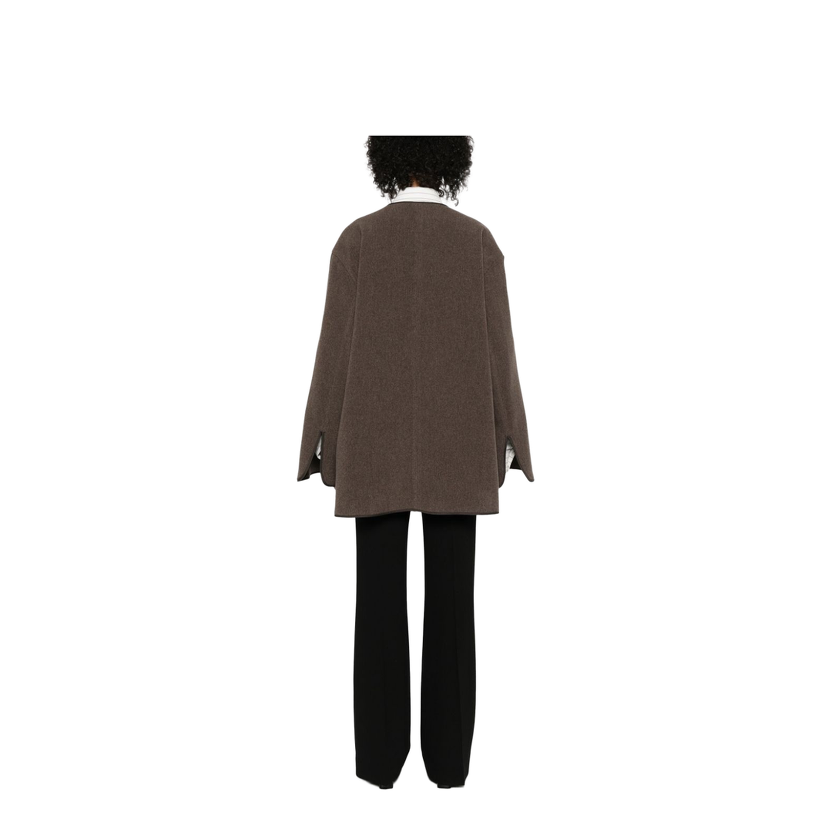 Wool Zipped Jacket Brown - Image 3