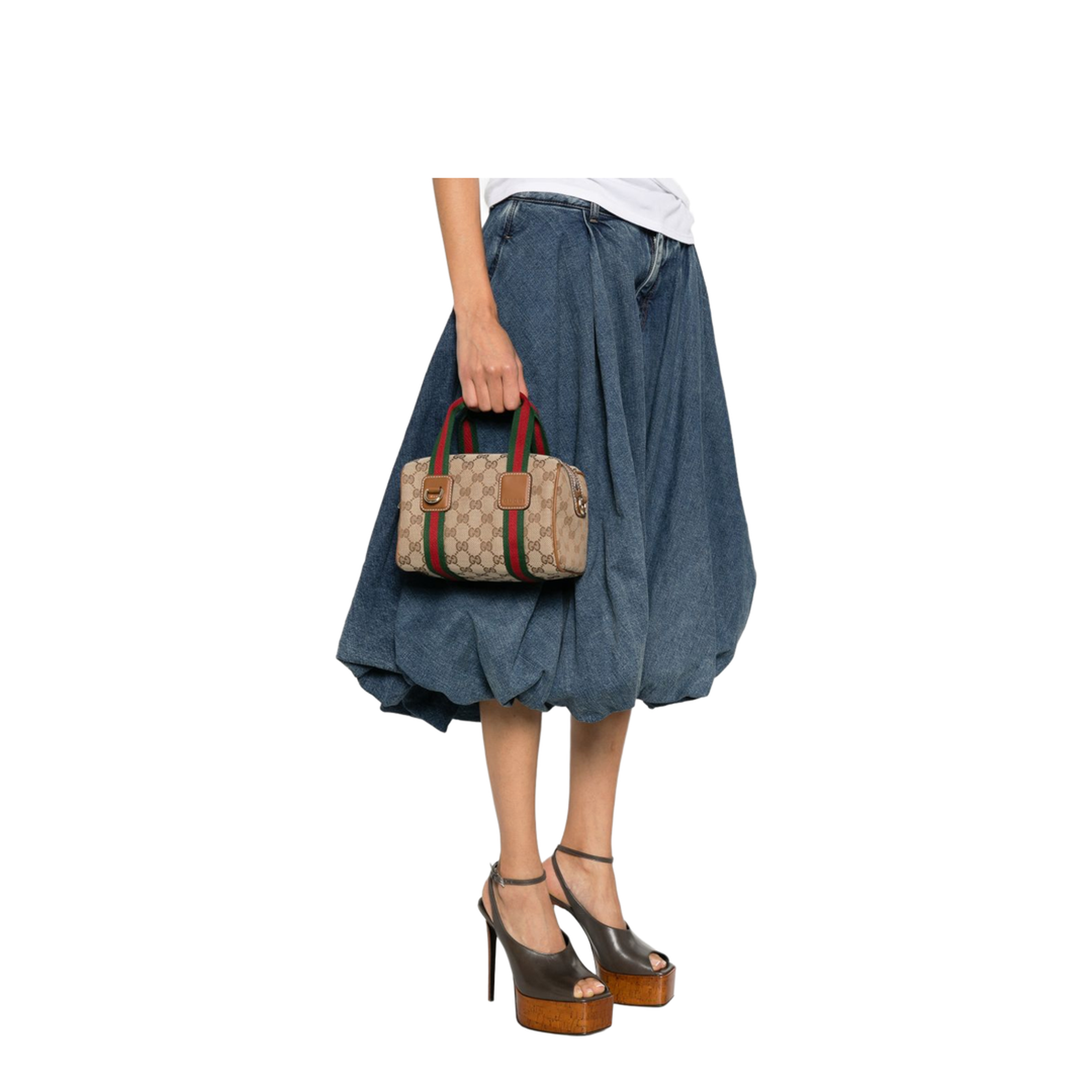 GG Supreme Mini Canvas Top Handle Bag - Beige - Image 3