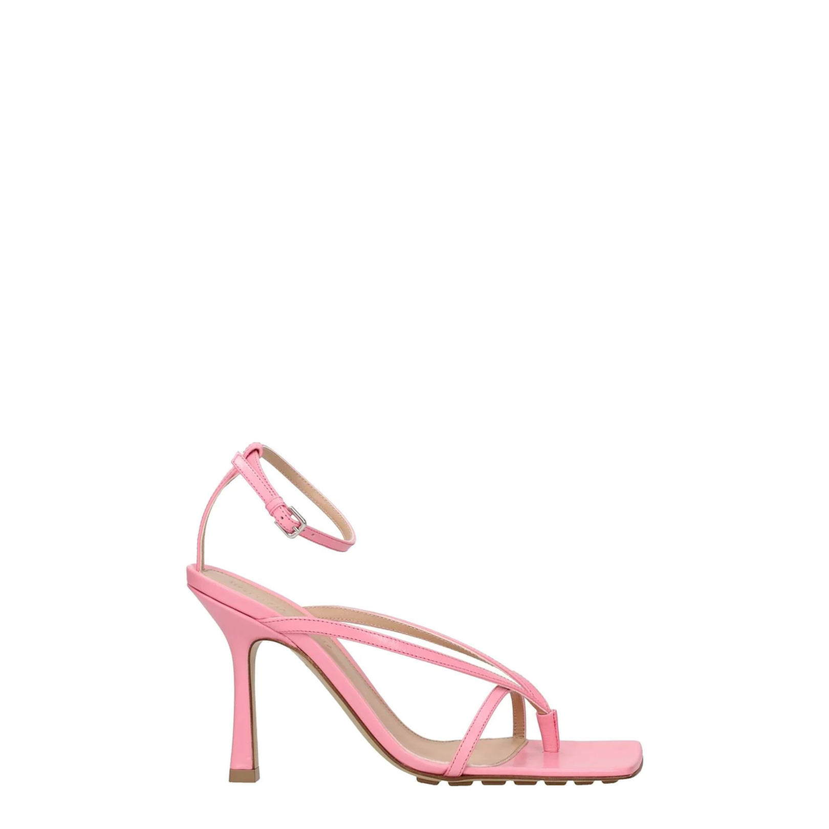 Pink Leather Stretch Sandals - Image 3