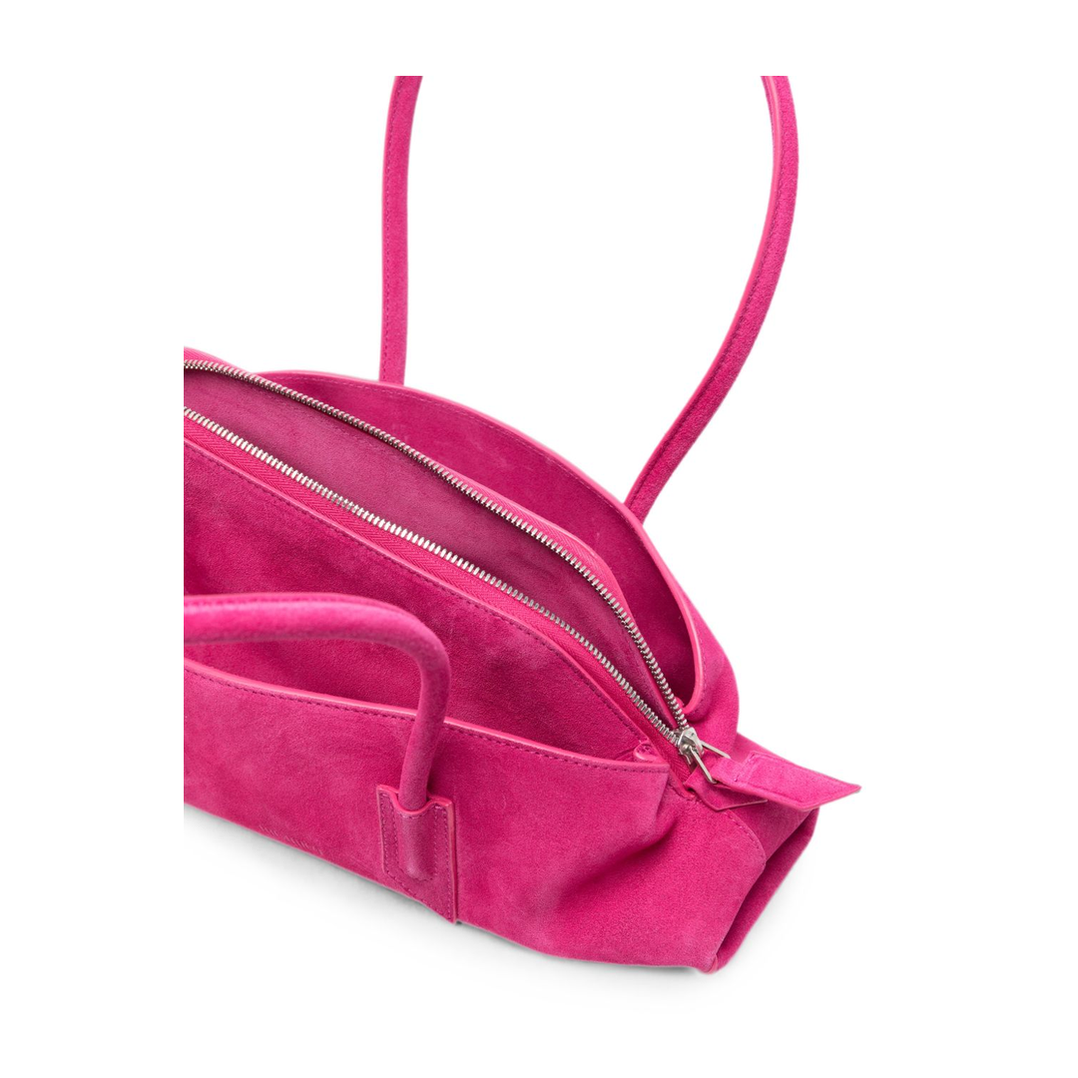 La Passeggiata Small Suede Top Handle Bag - Cyclamen - Image 3
