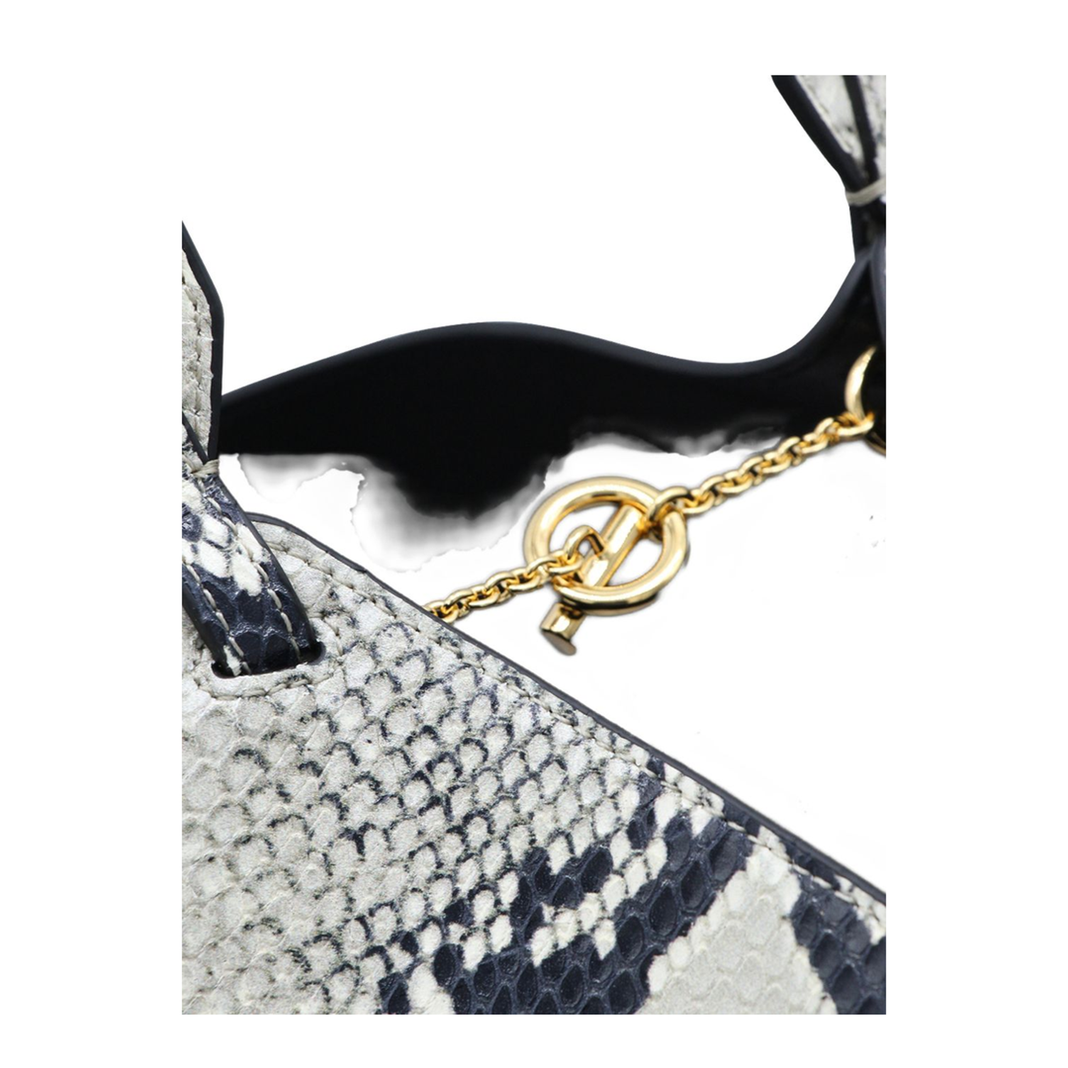 Lotus Mini Python-Embossed Calfskin Tote - Natural - Image 2