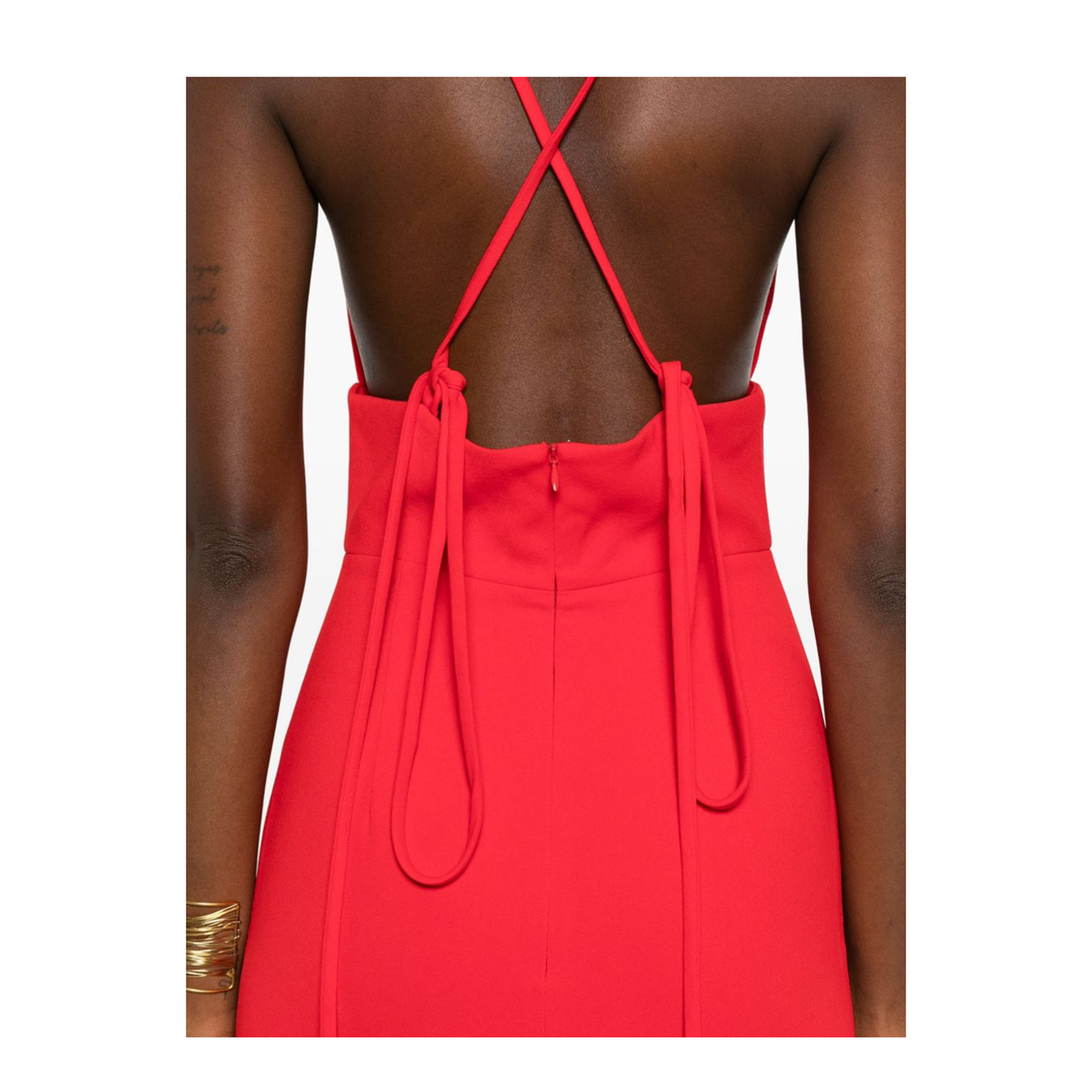 Cross-Back Straps Maxi Dress V-Neck - Image 5