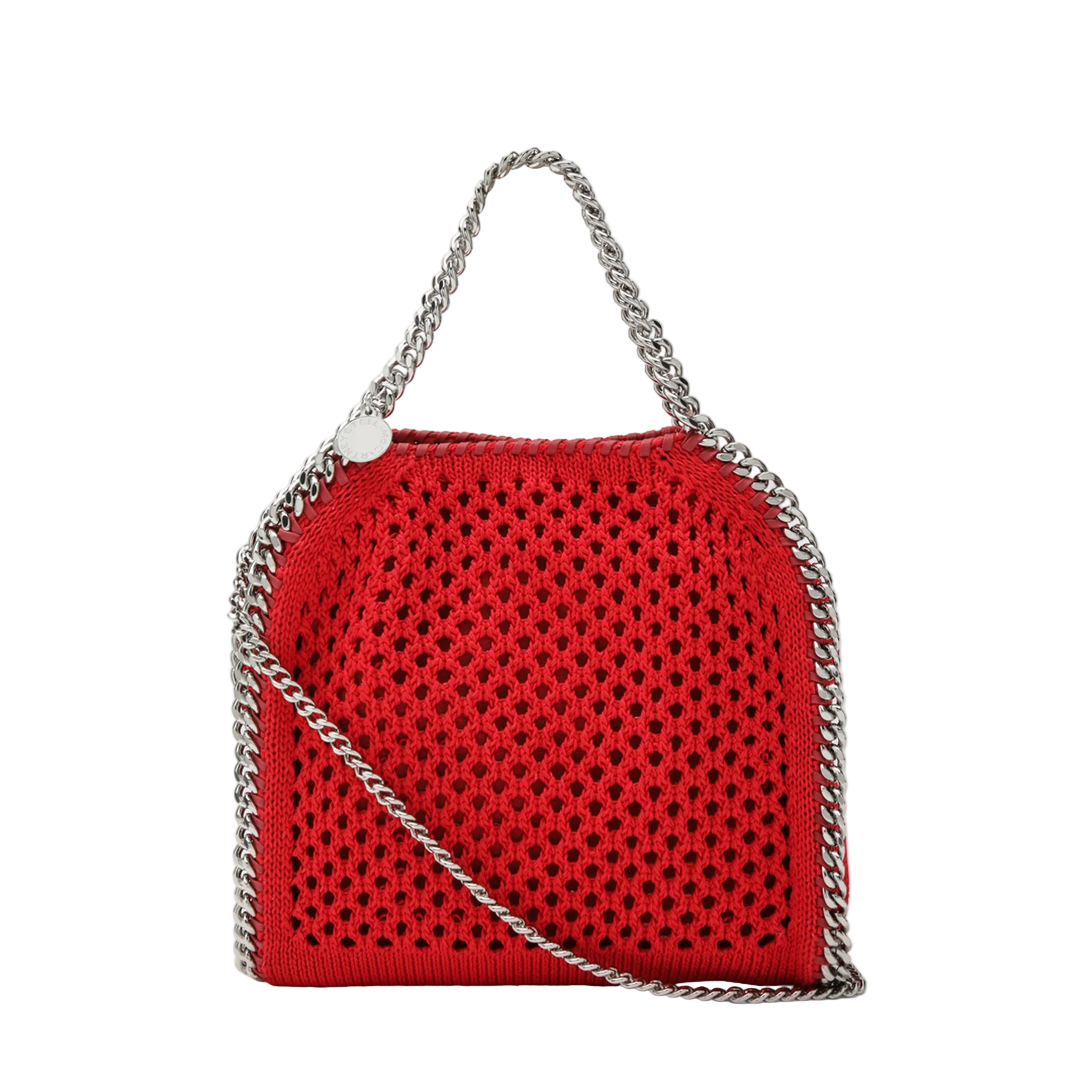 Red Falabella Mini Tote Bag in Mesh - Image 1