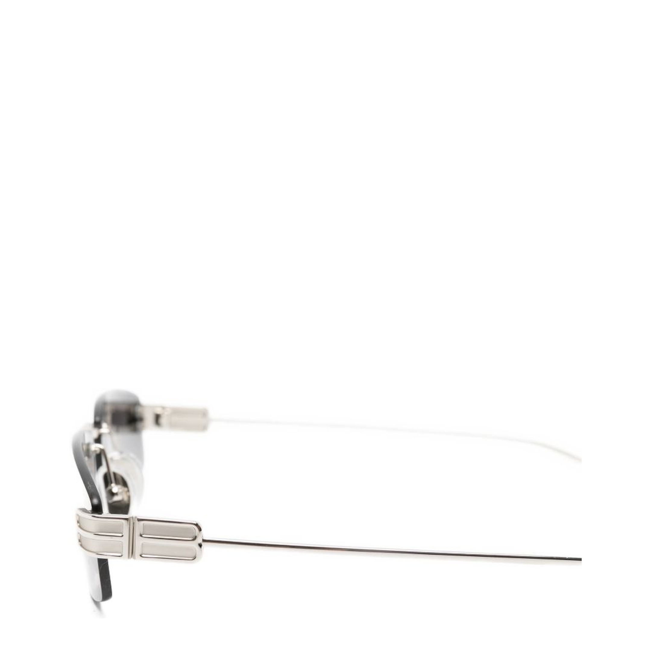 Gossip Rectangular Silver Gradient Grey Sunglasses - Image 2