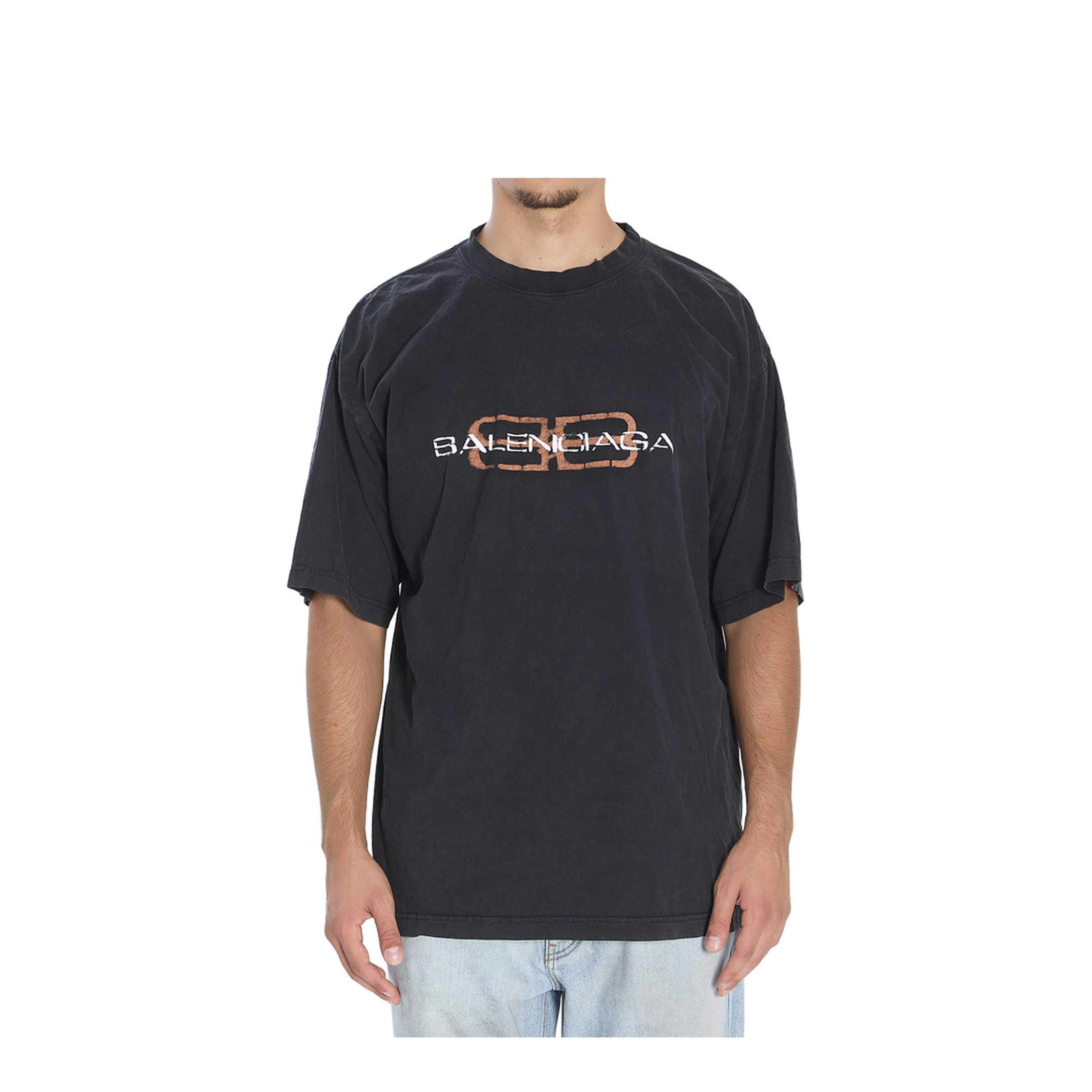 Bb Icon Stencil T-shirt Medium Fit in Faded Black - Image 1