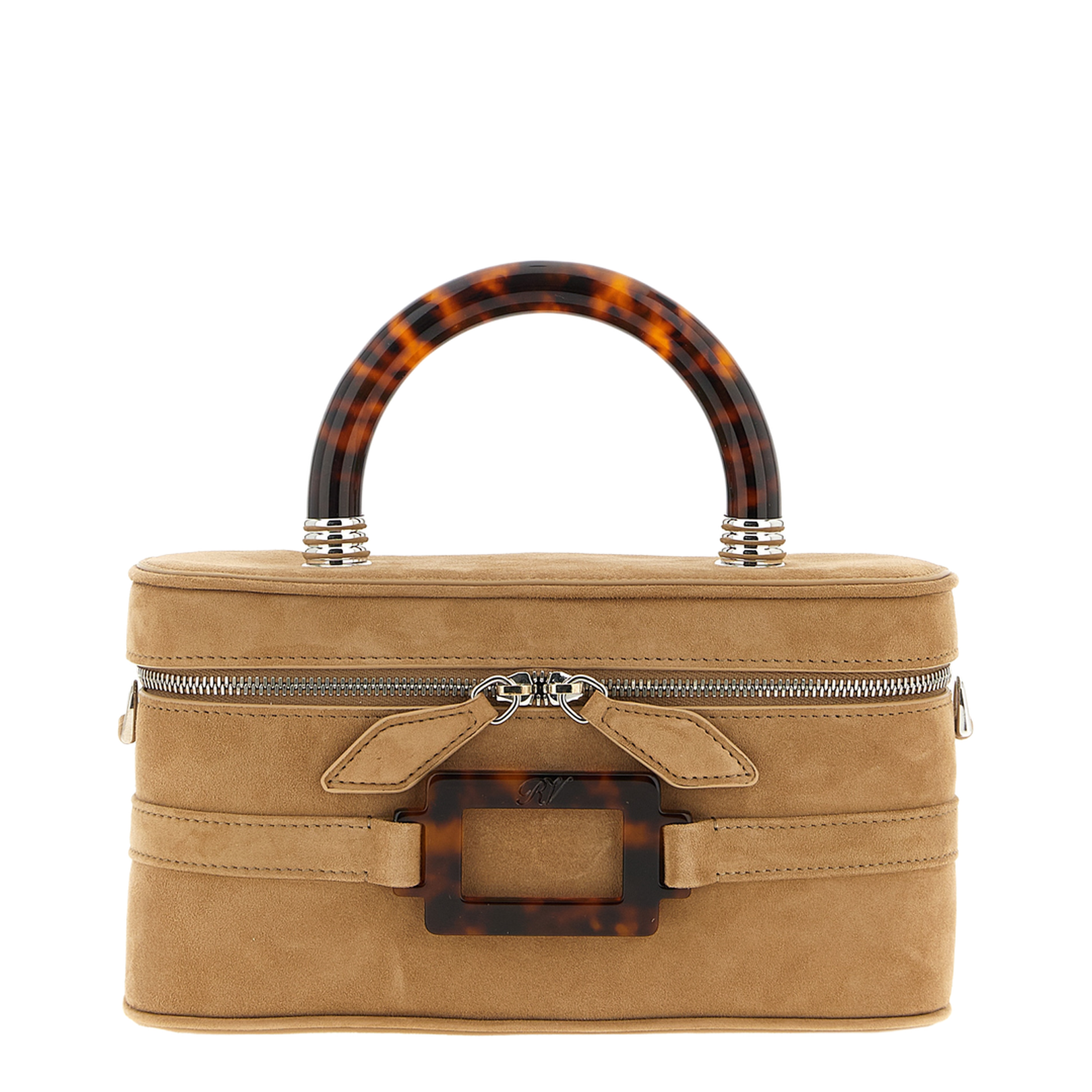 Belle Vivier Vanity Small Goat Skin Tote - Beige - Image 1
