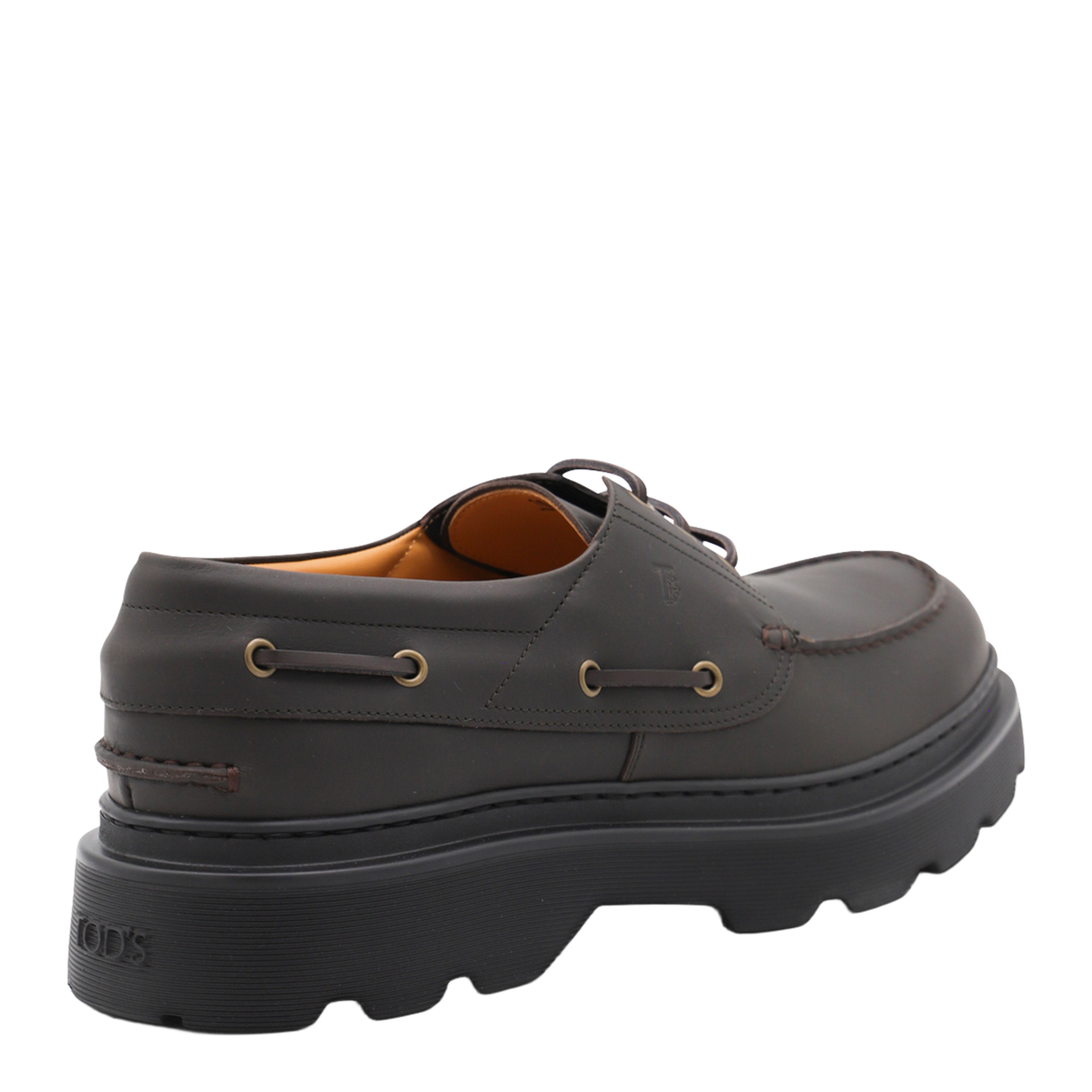 Coffee Brown Front Button Fastening Moc Stitching - Image 5
