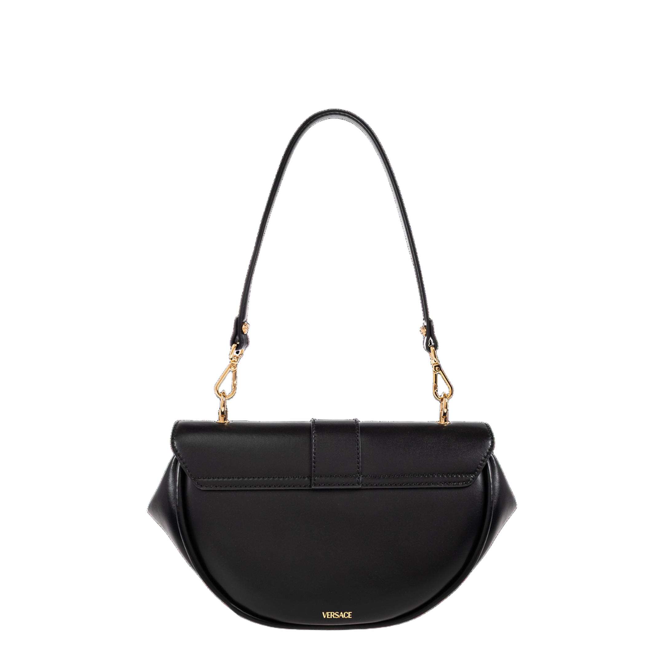 Virtus Calf Leather Shoulder Bag - Black/Gold - Image 3