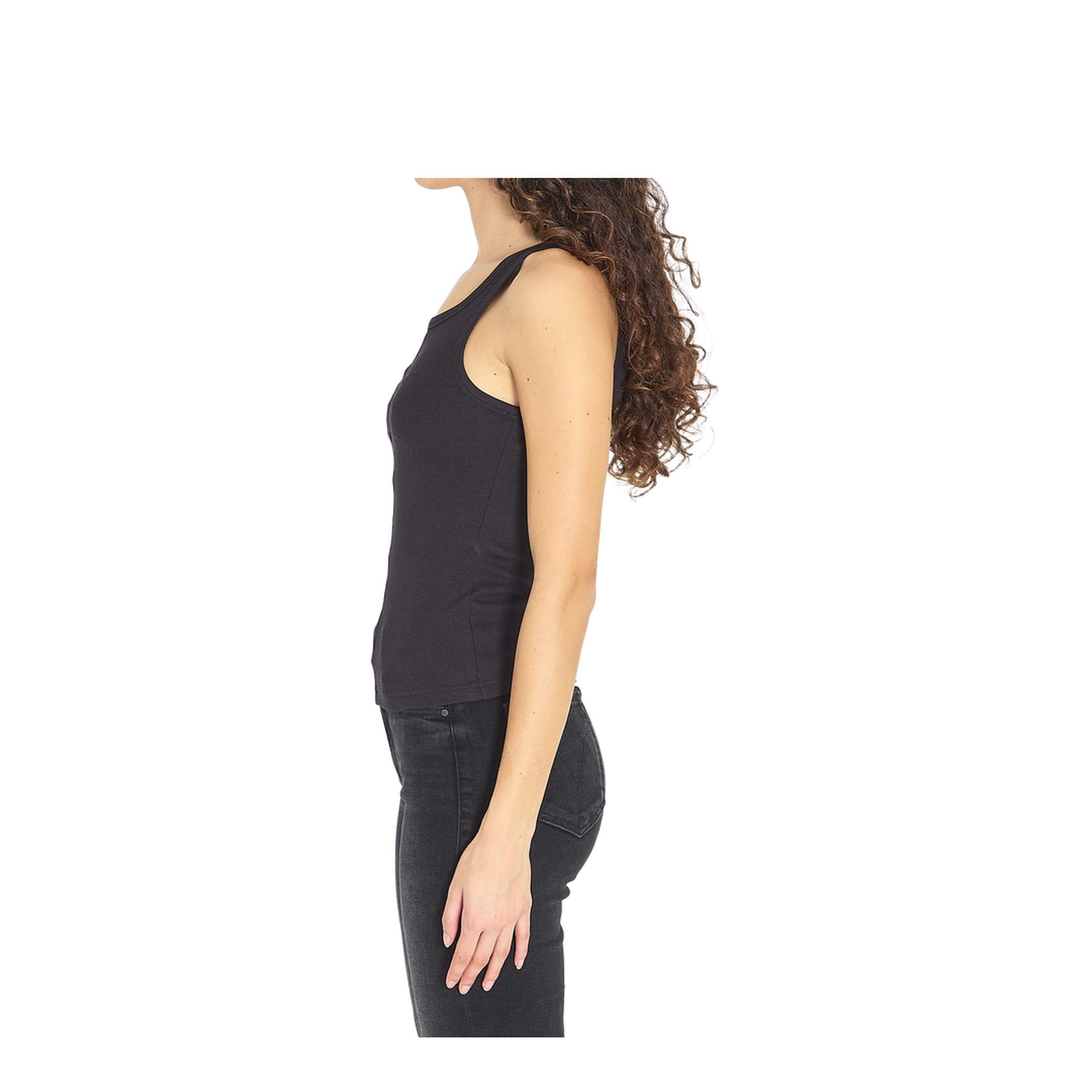 Cotton Tank Top Black - Image 3