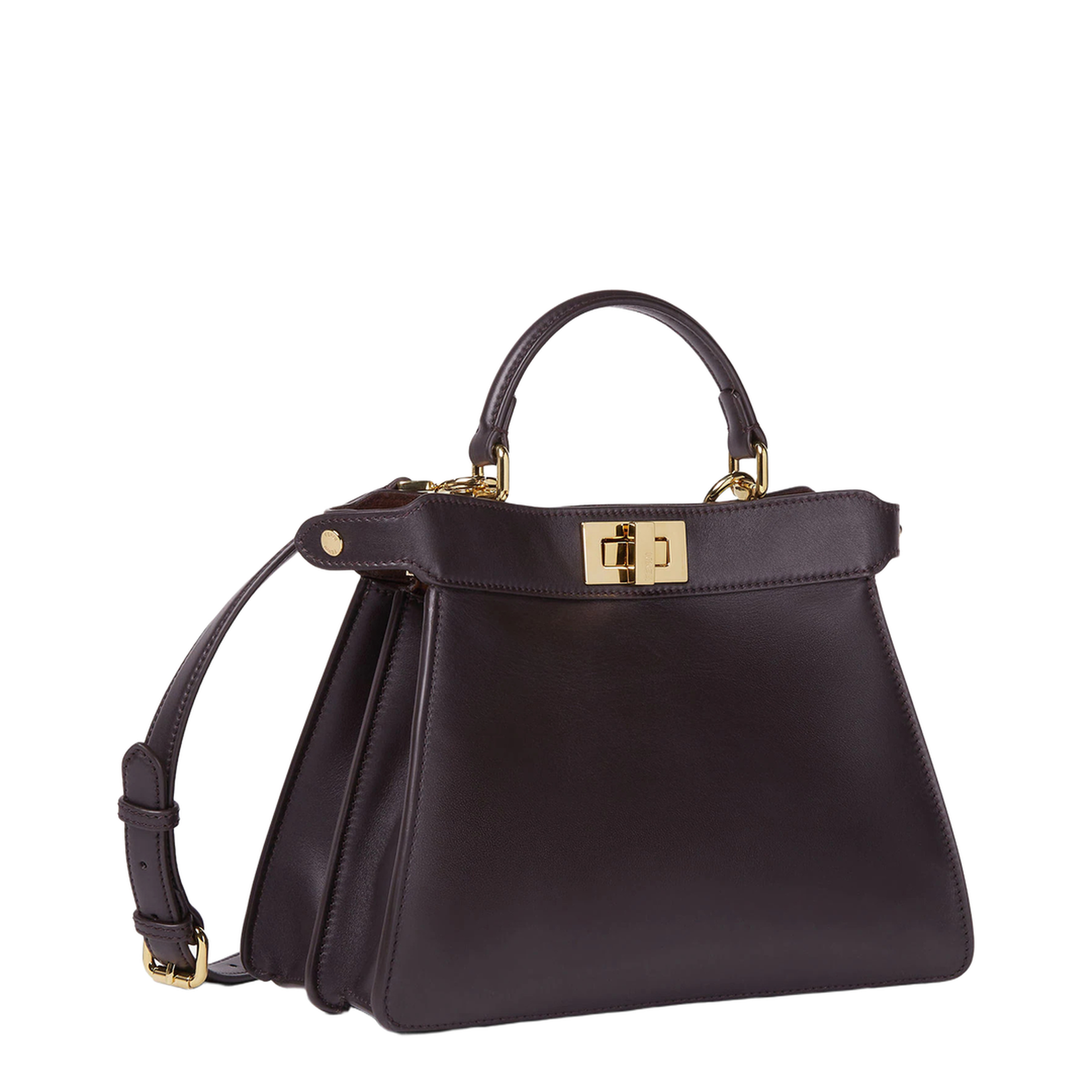 Peekaboo ISeeU Small Leather Bag Dark Brown - Image 3