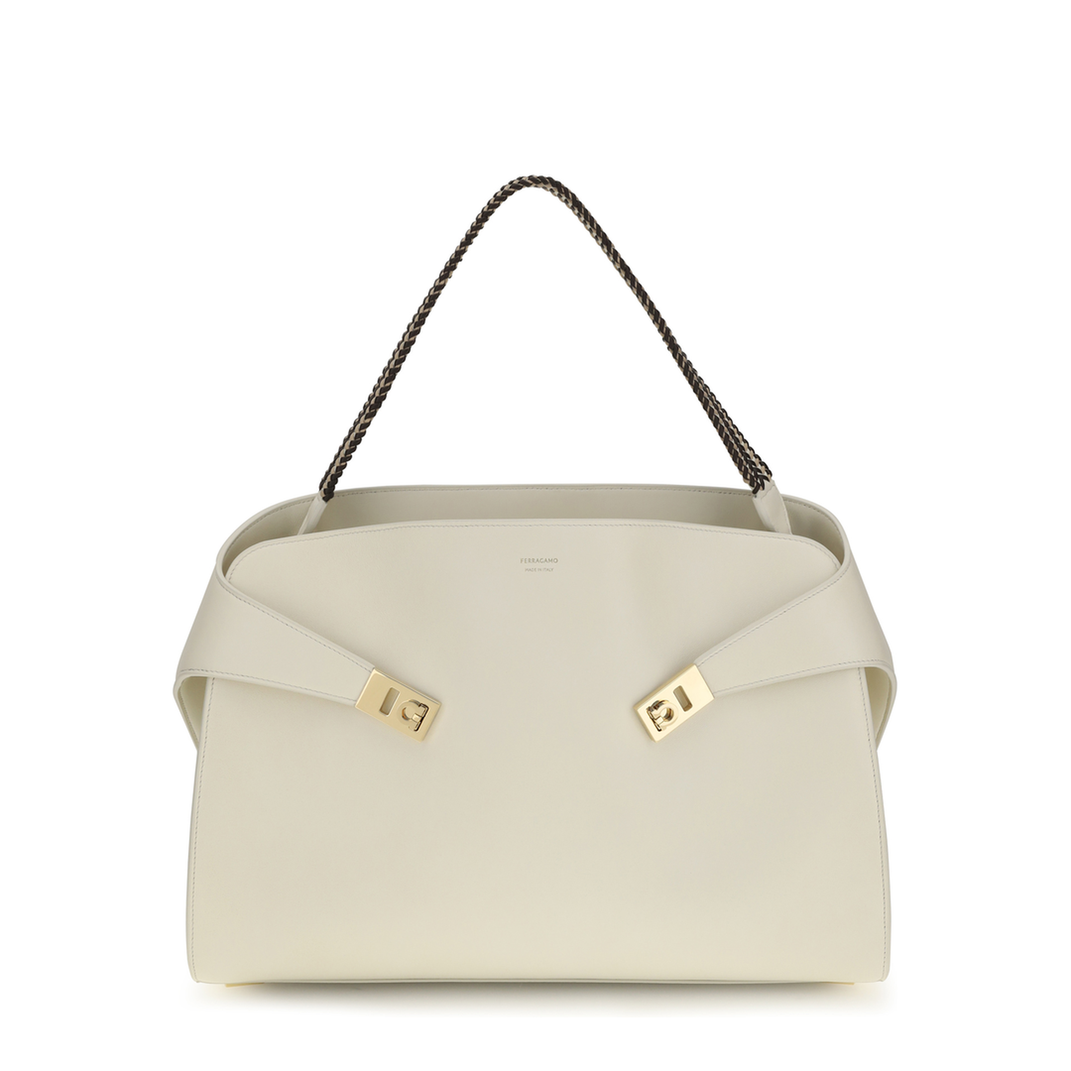 Hug Soft Large Nappa Leather Shoulder Bag - White - Image 1