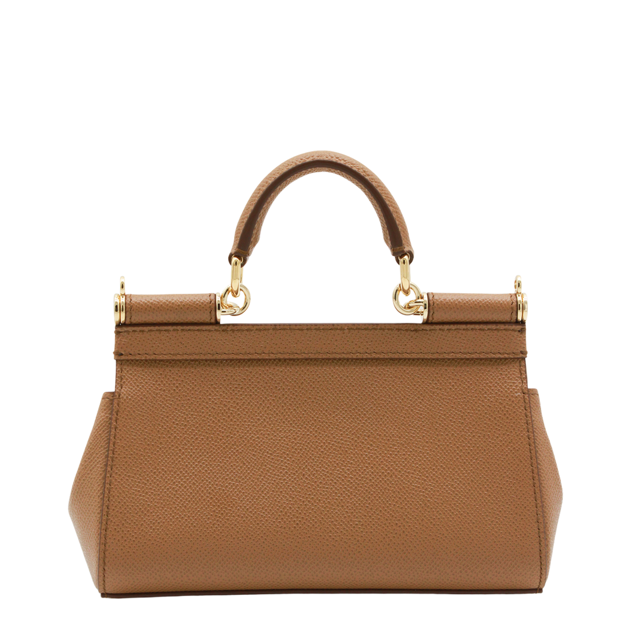 Sicily Mini Calfskin Top Handle Bag - Brown - Image 5