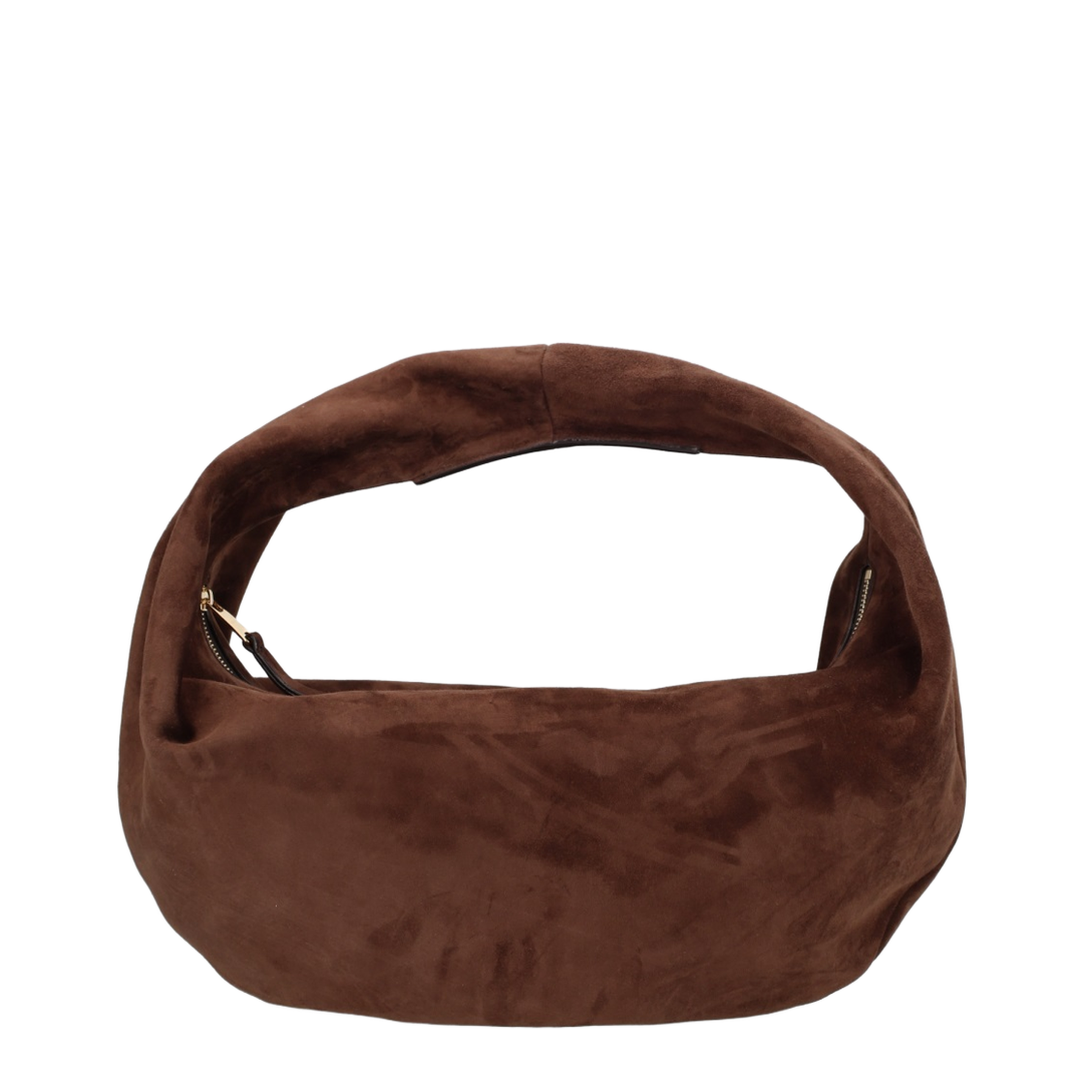 Olivia Medium Suede Calfskin Hobo - Dark Brown - Image 1