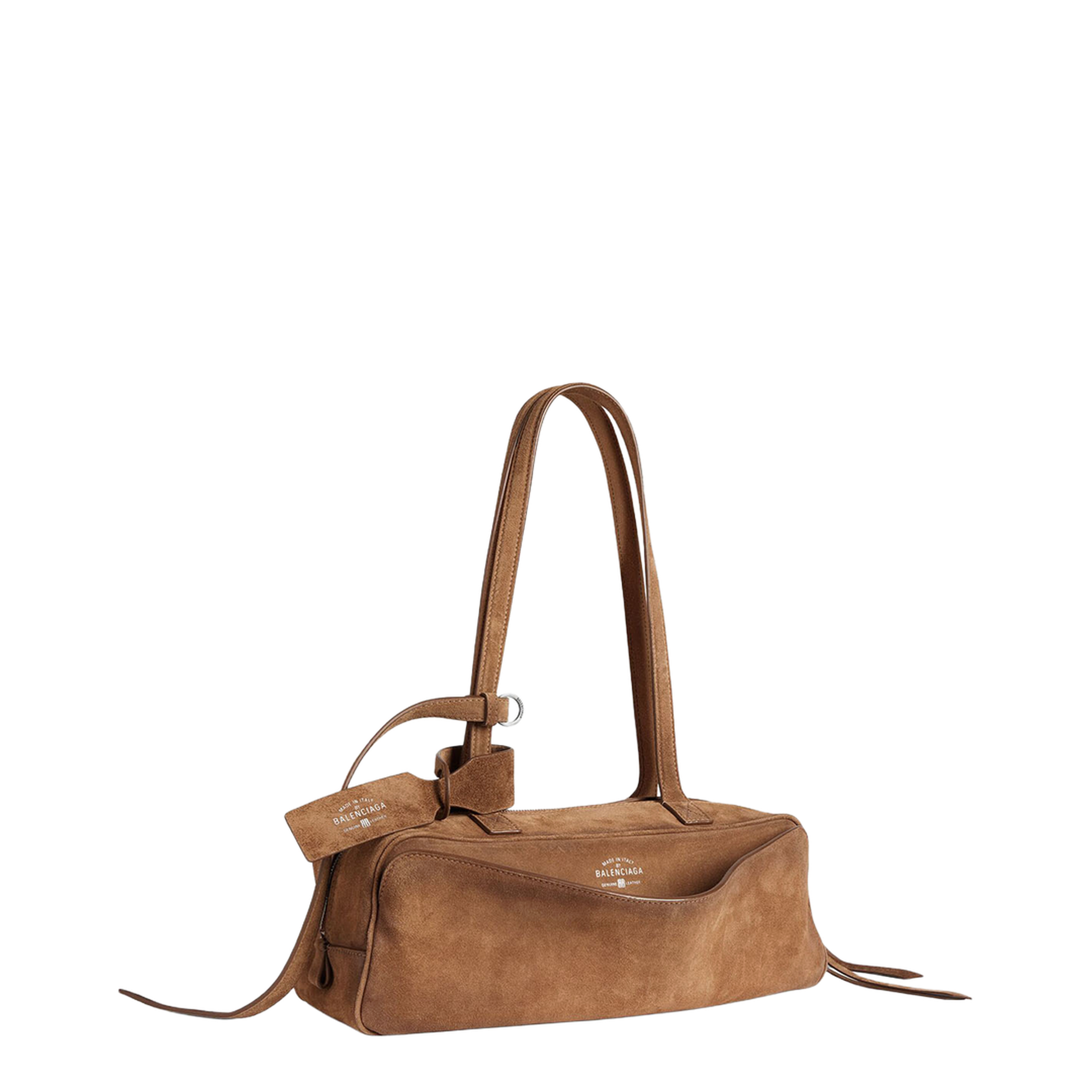 Carrie Small Waxed Suede Calfskin Bowling Bag - Camel - Image 1