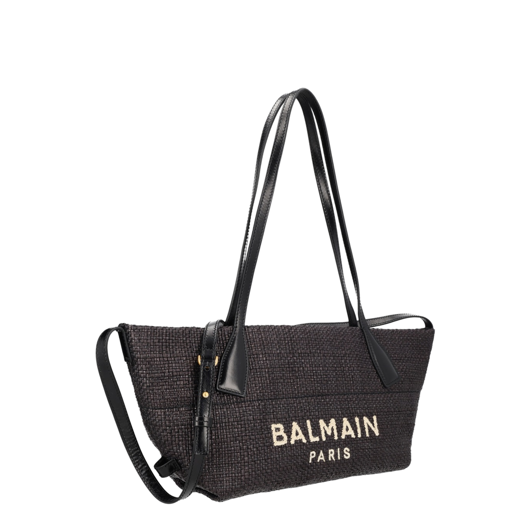 Small Track Tote Bag Raffia Black - Image 3