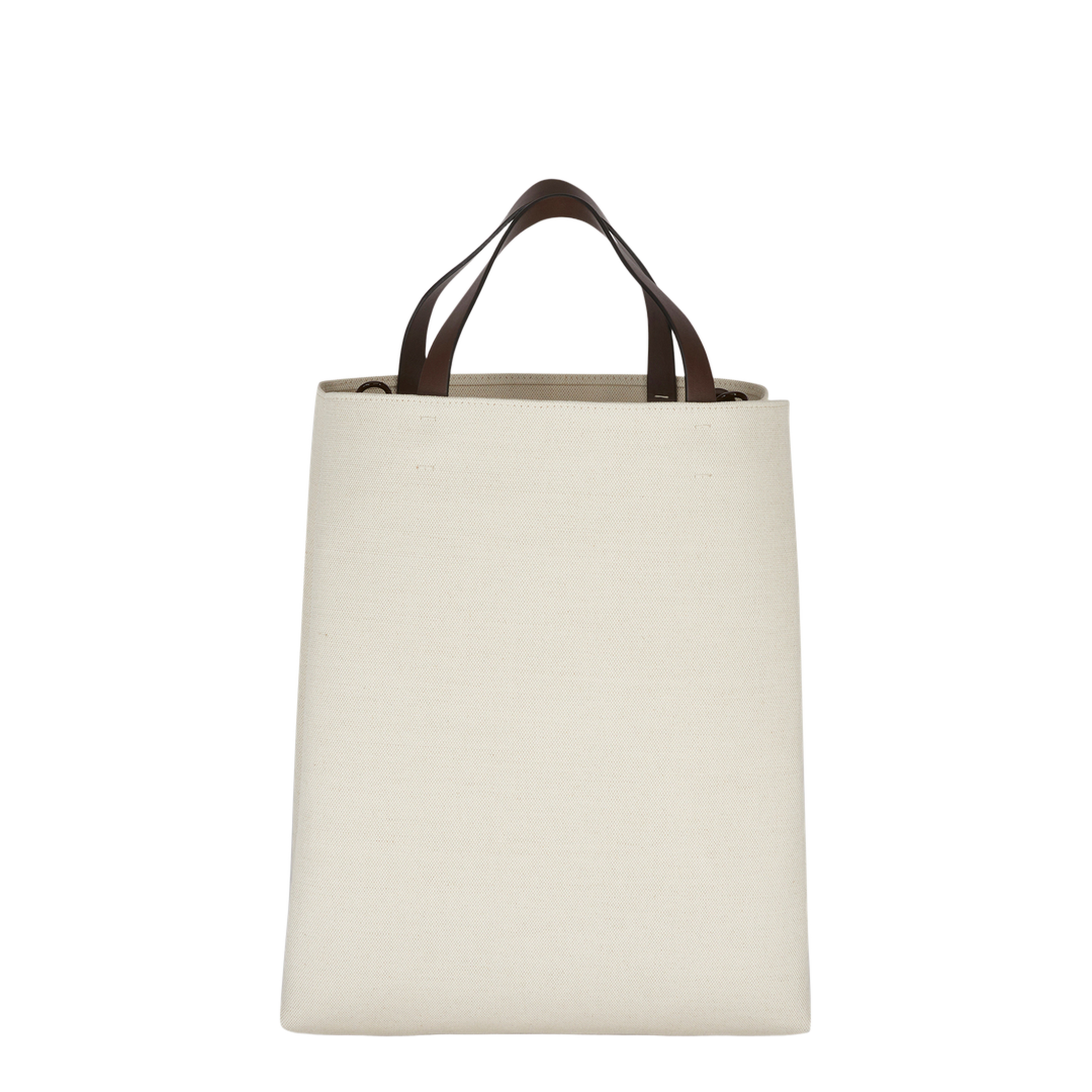 VLogo Signature Medium Canvas Tote Bag - Brown/Cream - Image 3