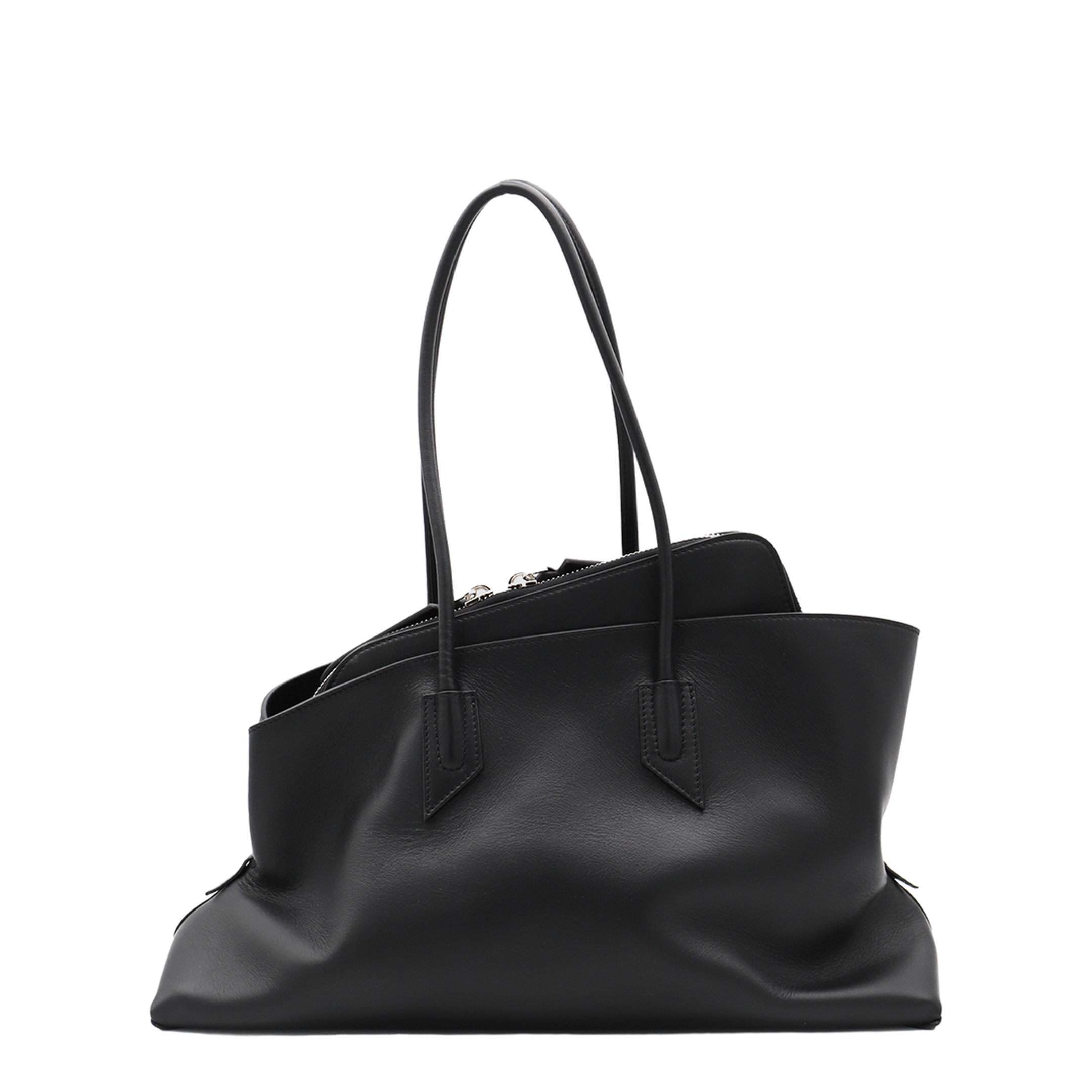 La Passeggiata Medium Calf Leather Top Handle Bag - Black - Image 4