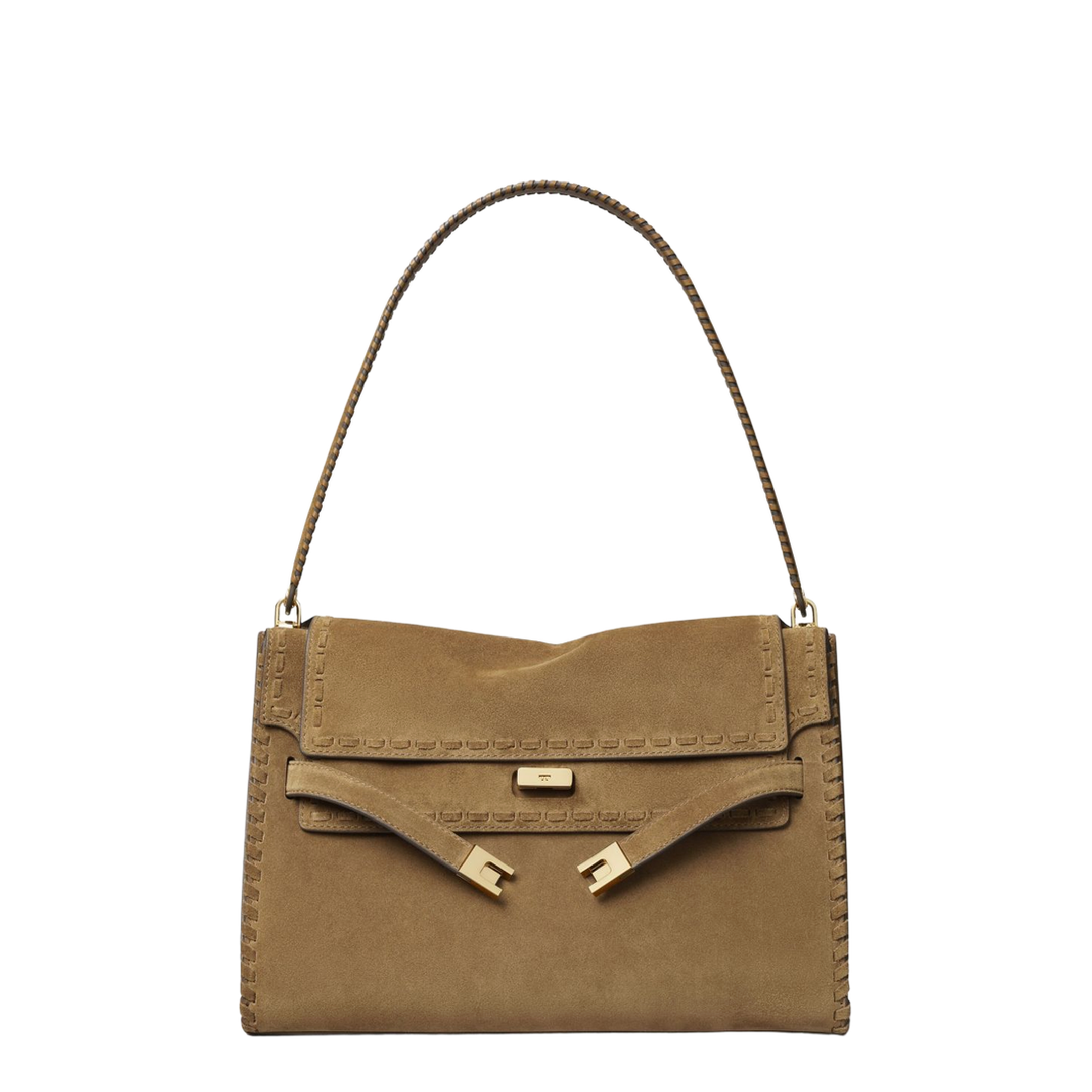 Lee Radziwill Large Suede Shoulder Bag - Wild Tabacco - Image 1