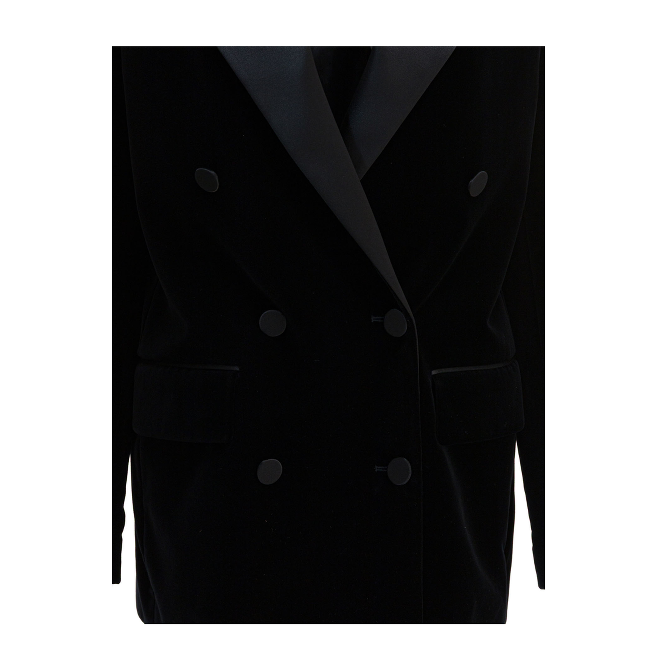 Velvet And Satin Double-Breasted Blazer - Image 3