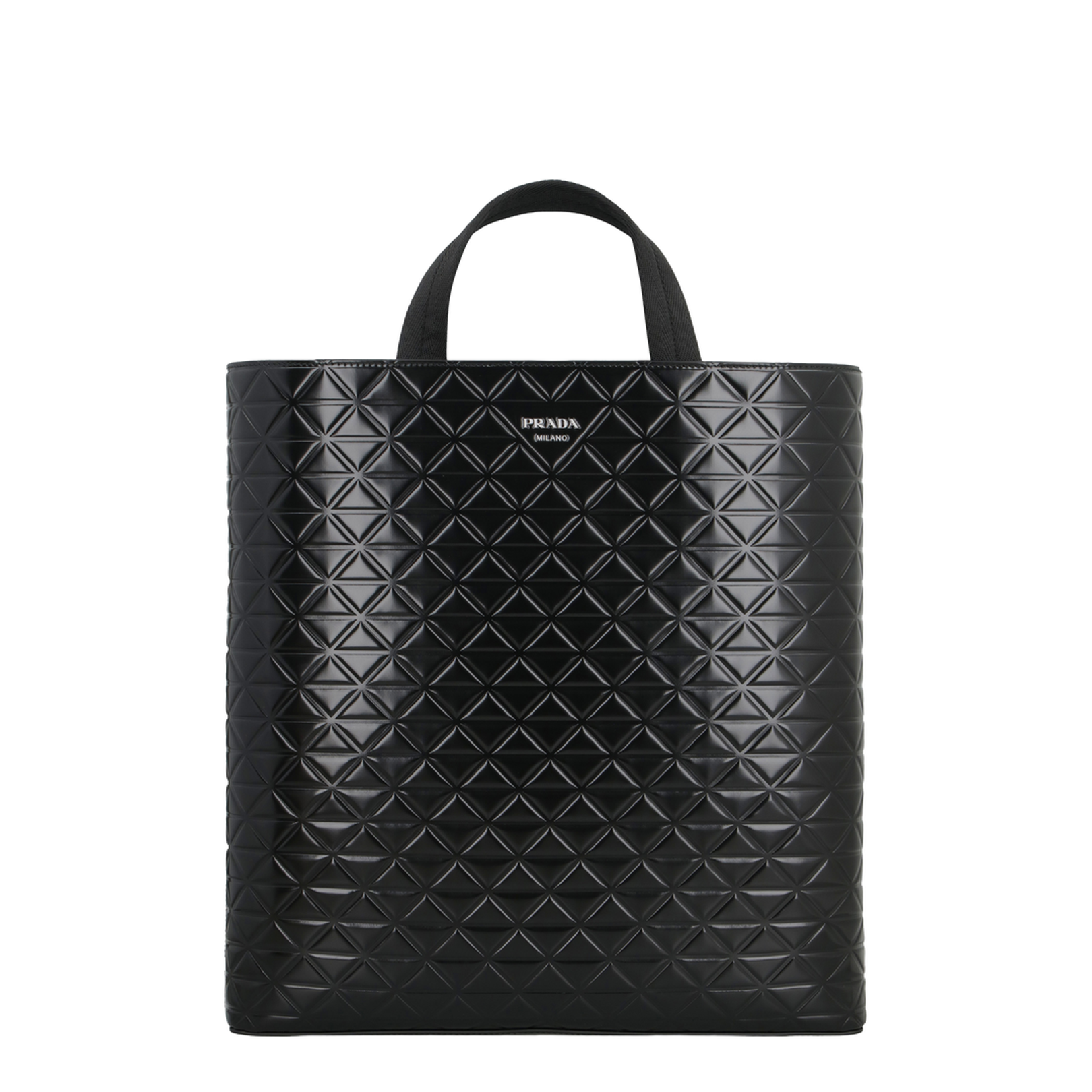 Black Leather Shopping Bag - Image 1