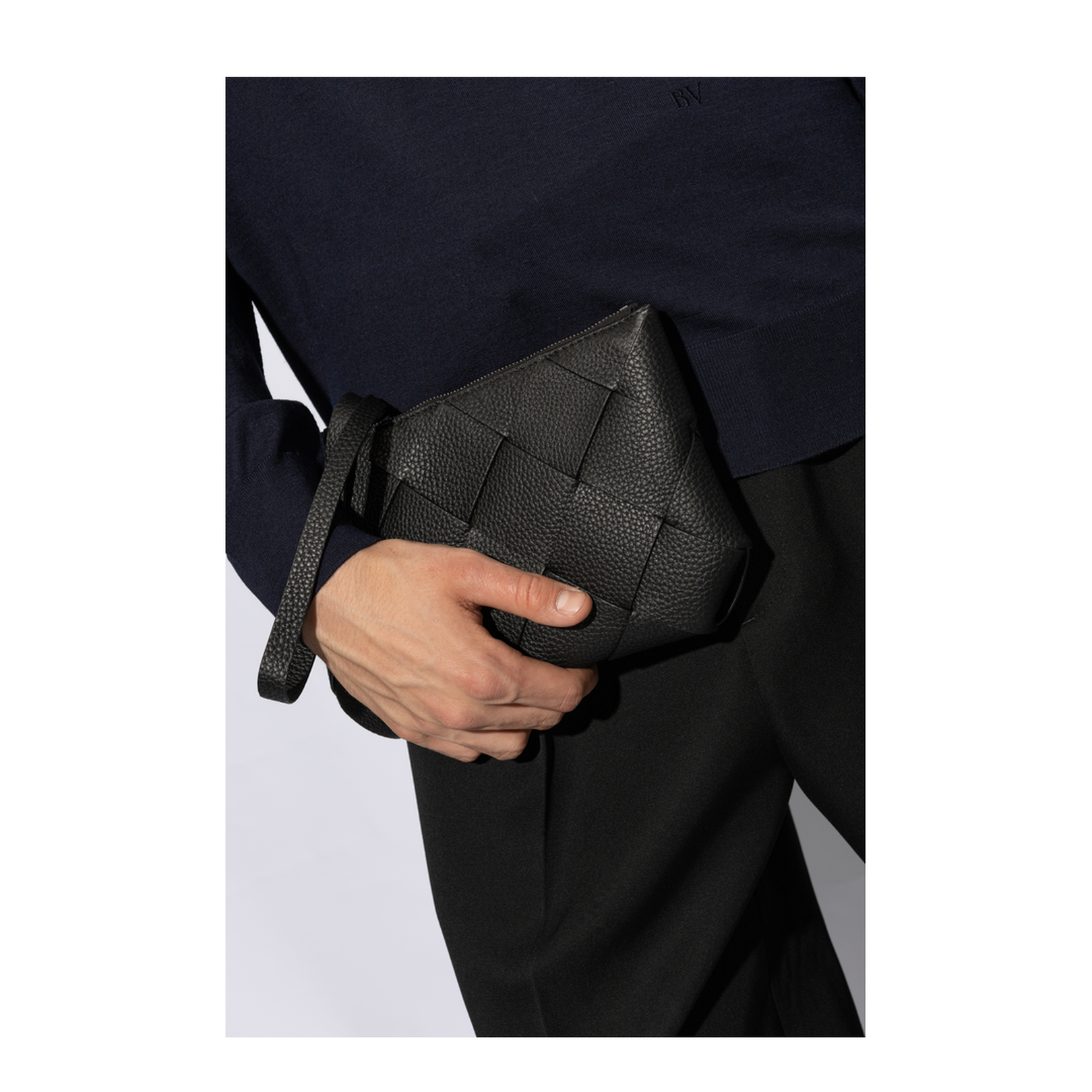 Diago Medium Leather Clutch Bags - Black - Image 4