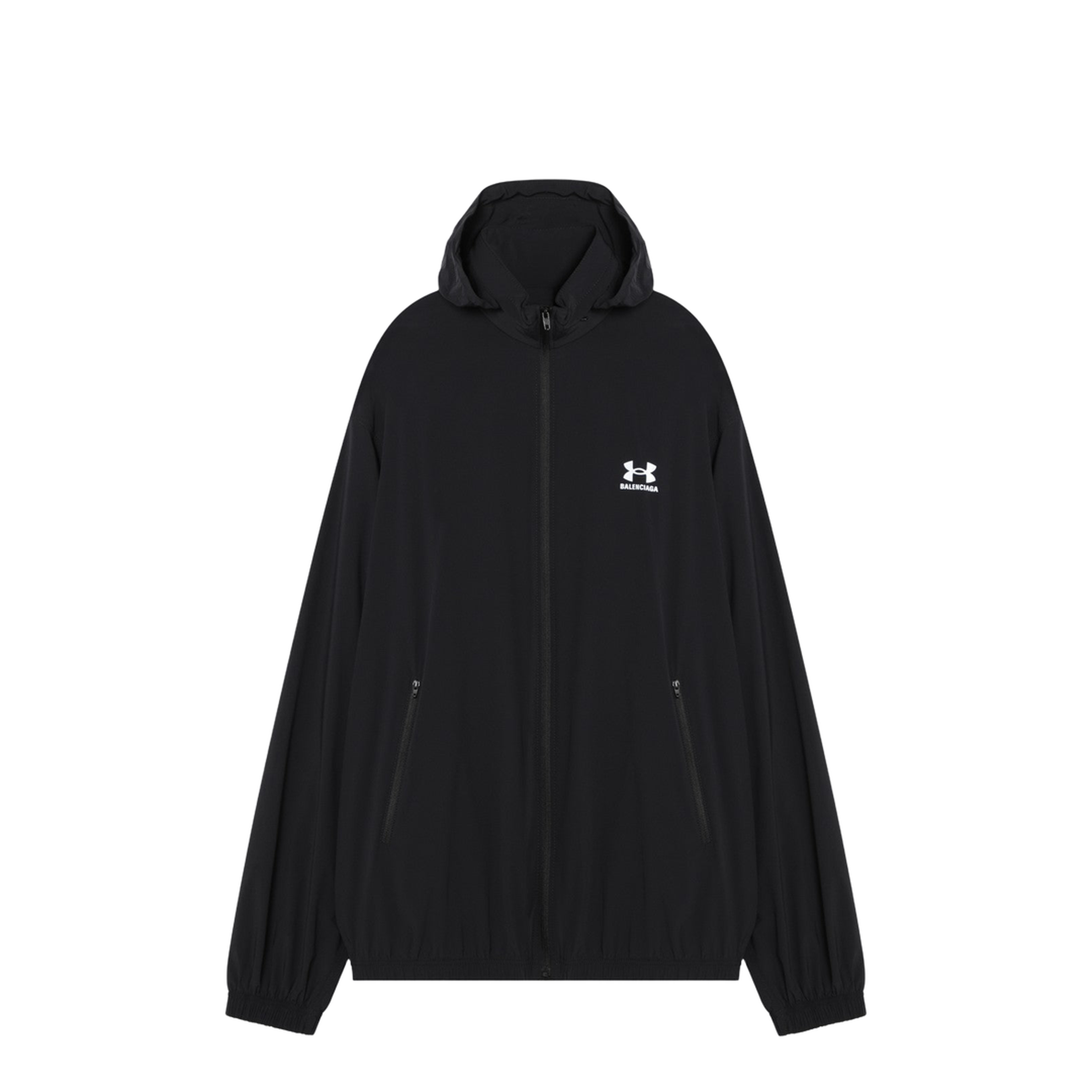 Black Front Zip Fastening High Neck Jacket - Image 1