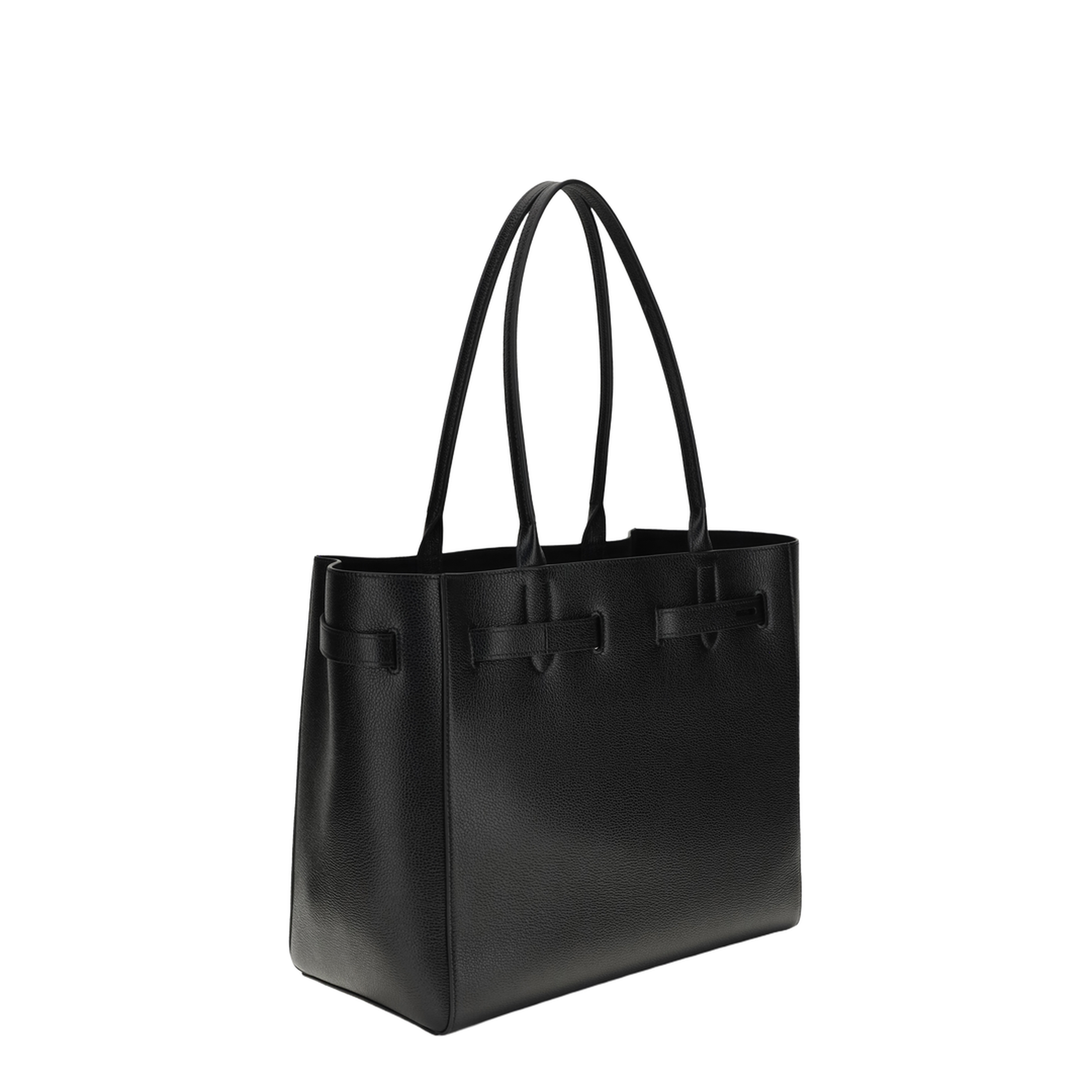 Audrey Medium Calfskin Tote - Black - Image 3