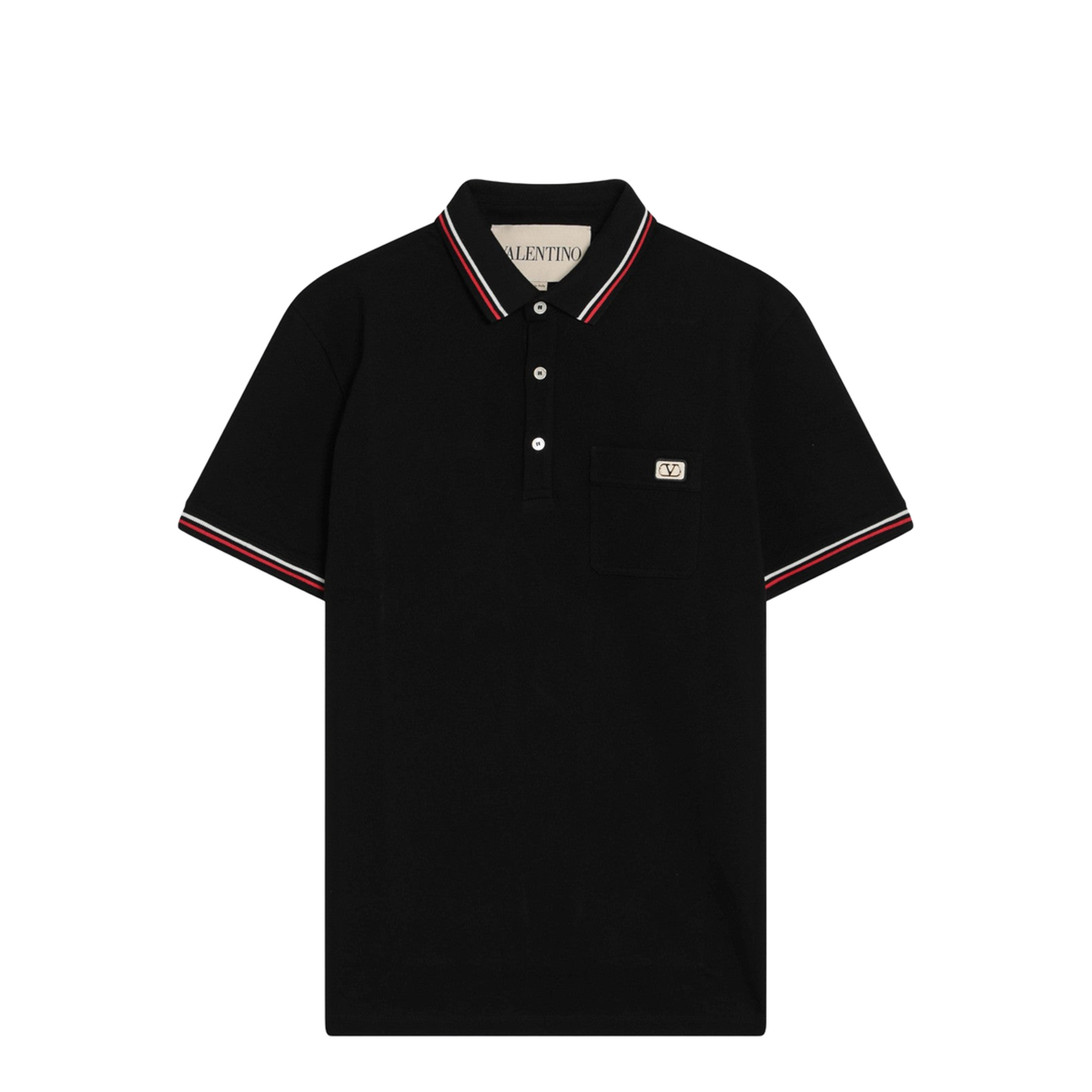 Black Cotton Polo Shirt - Image 1