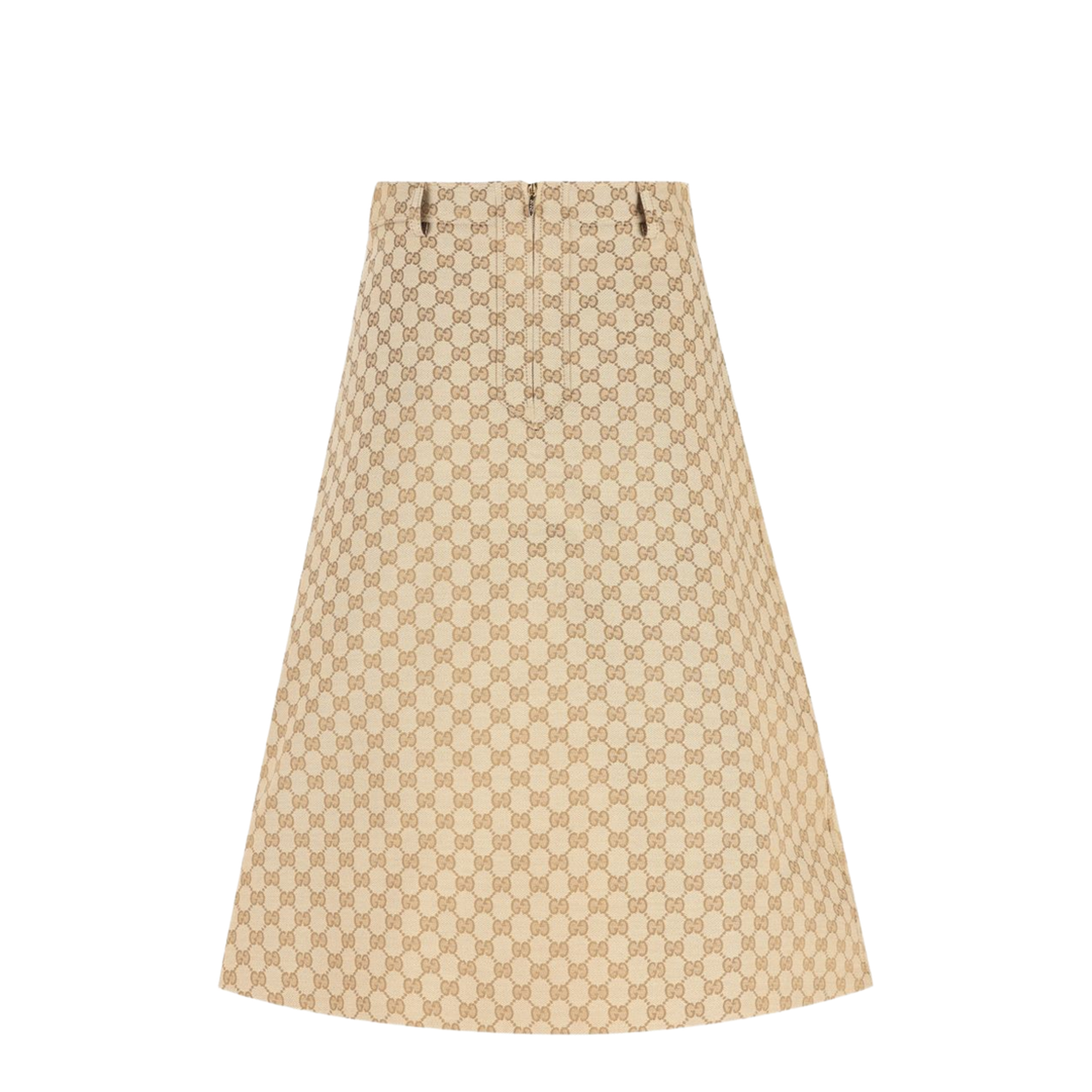 Cotton Canvas Fabric Skirt in Sand - Image 4