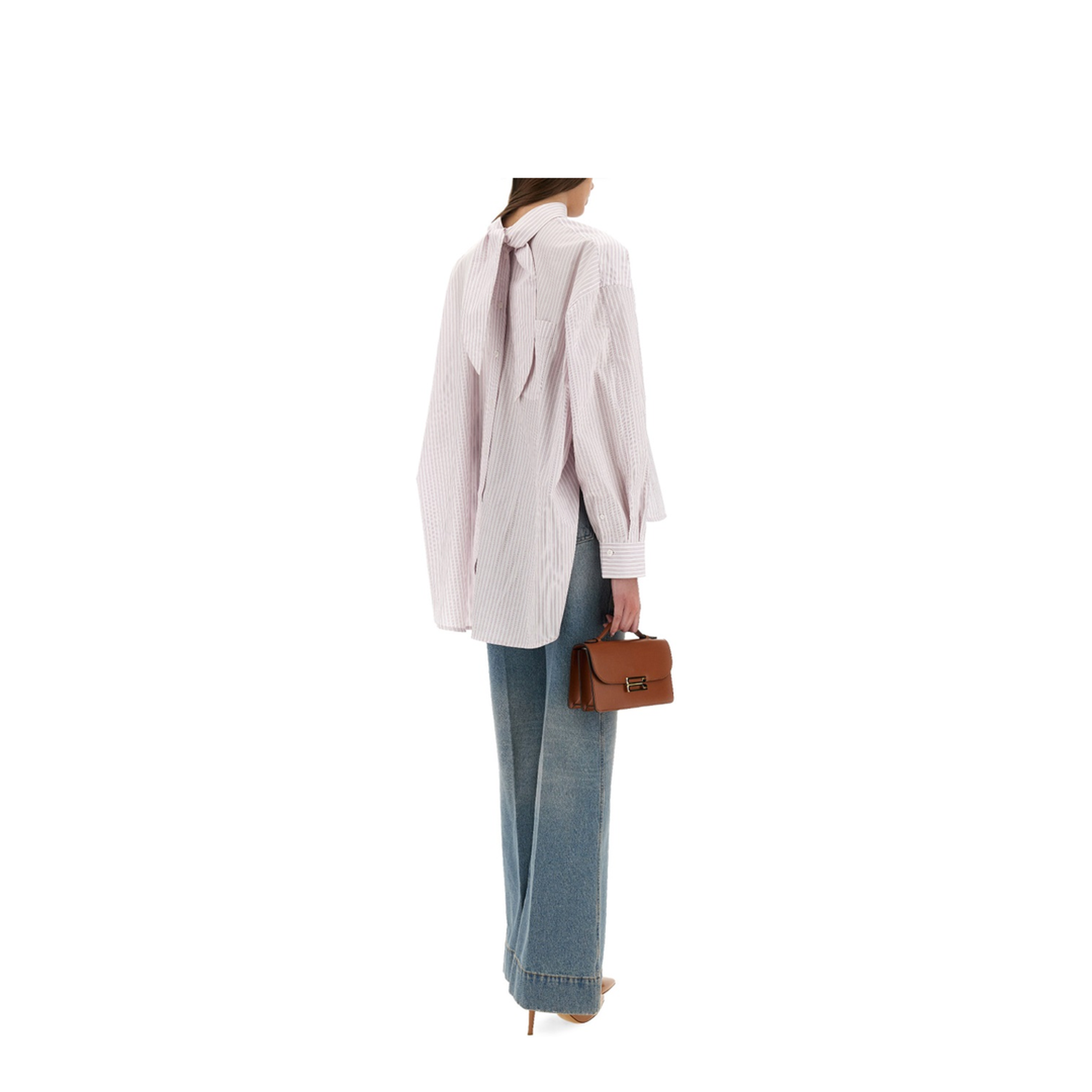 Blouse with Knotted Collar - Image 2
