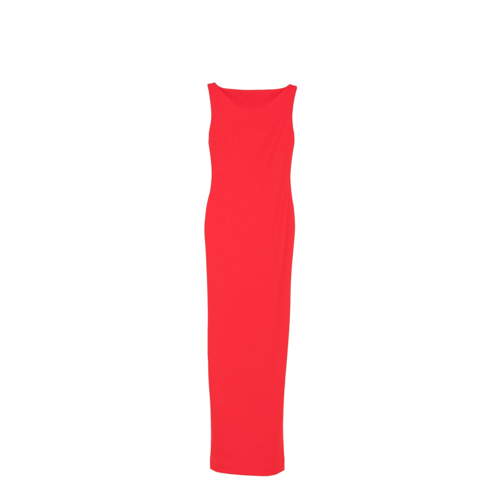 Red Boat Neck Sleeveless Maxi Dress - Image 1