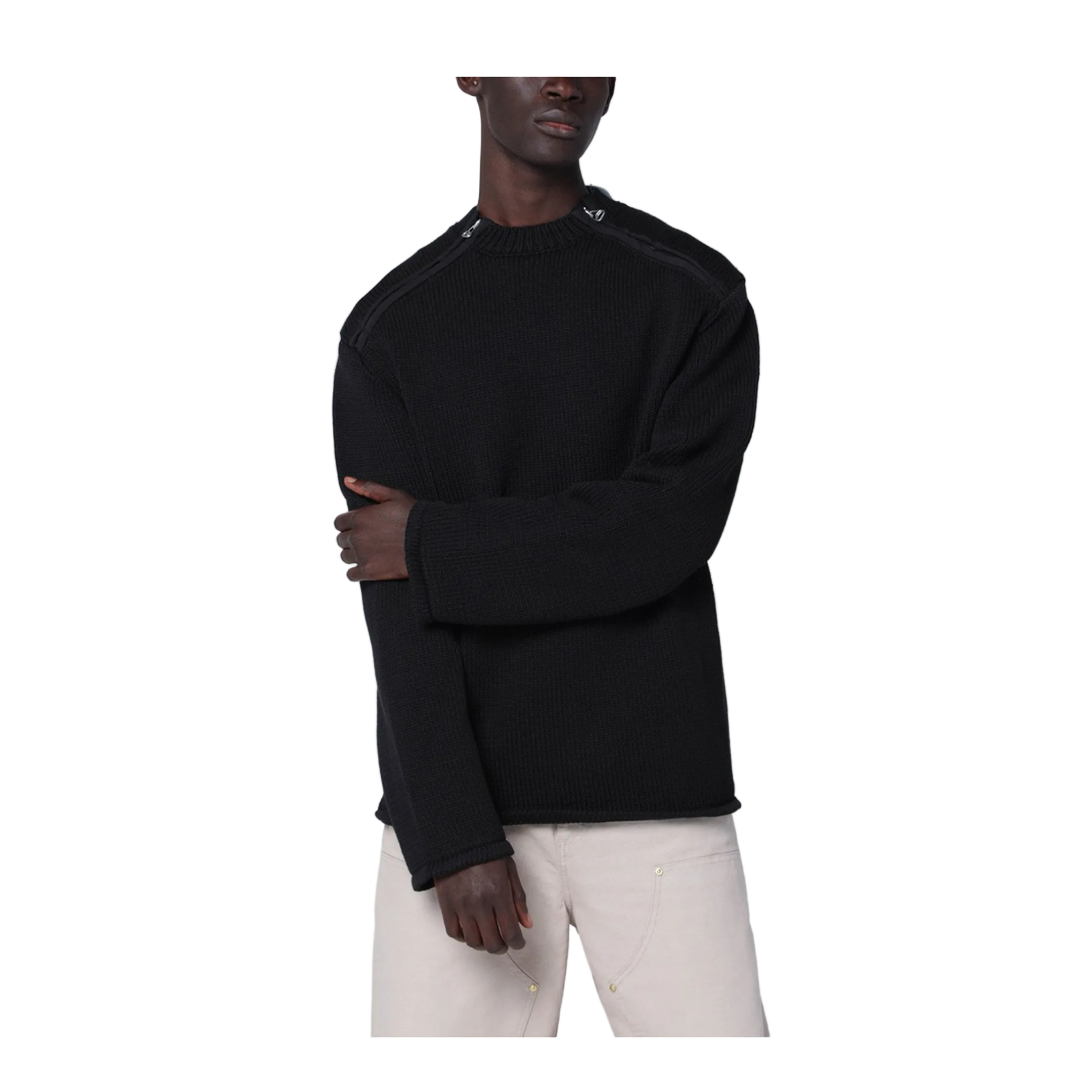 Black Cotton Sweater - Image 1