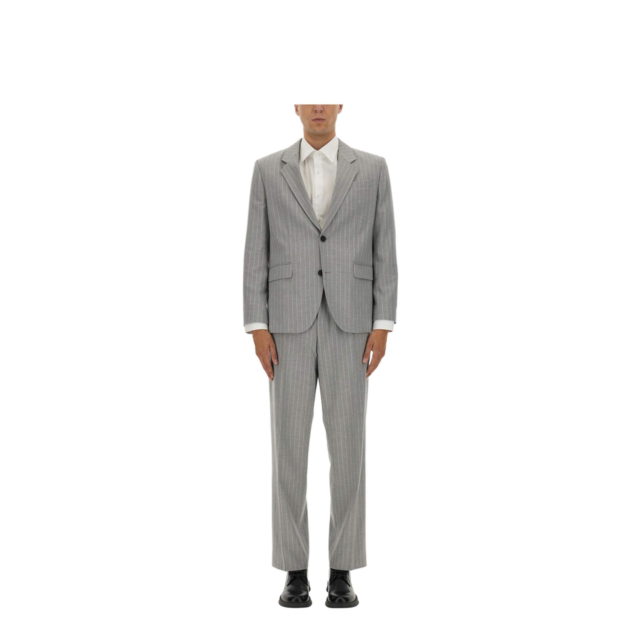Slim Fit Suit with Striped Pattern - Image 1