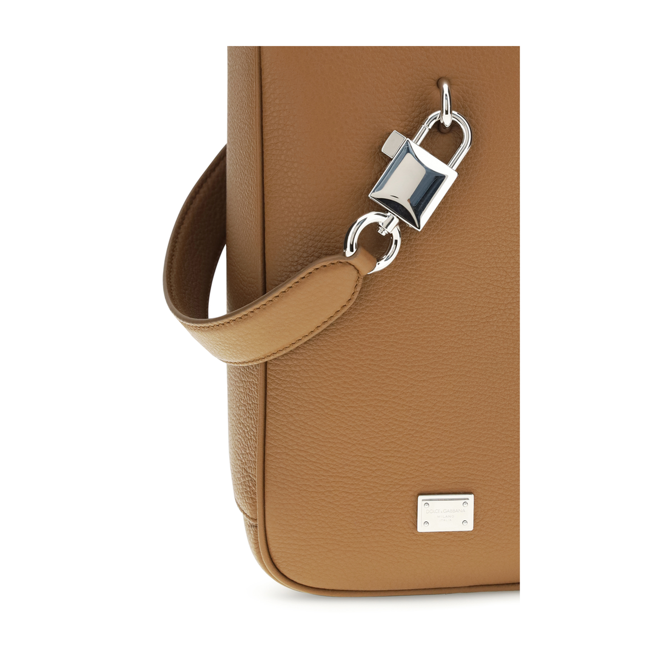 Lock Leather Handbag - Image 4