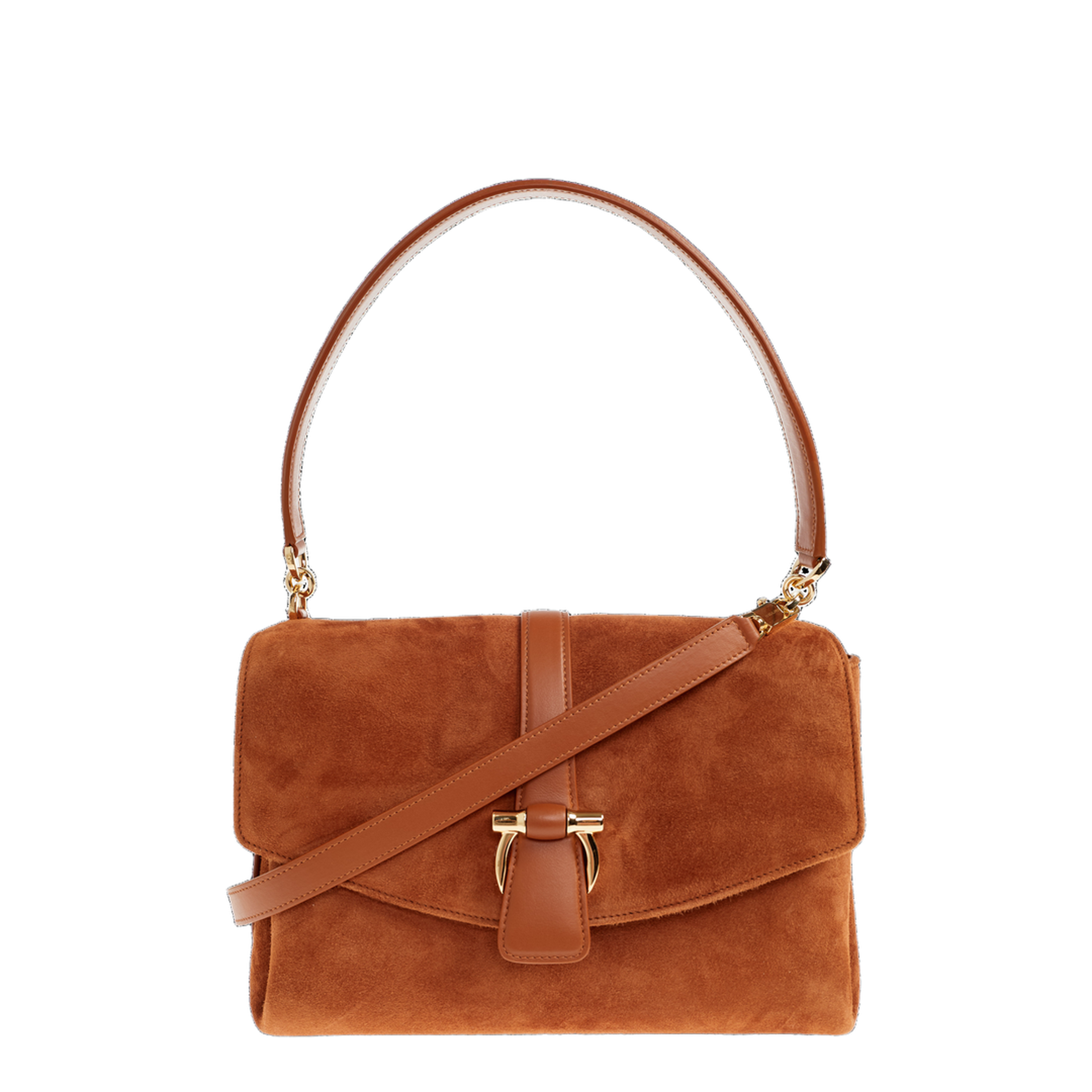 Gancini Suede Shoulder Bag - Naturale - Image 1