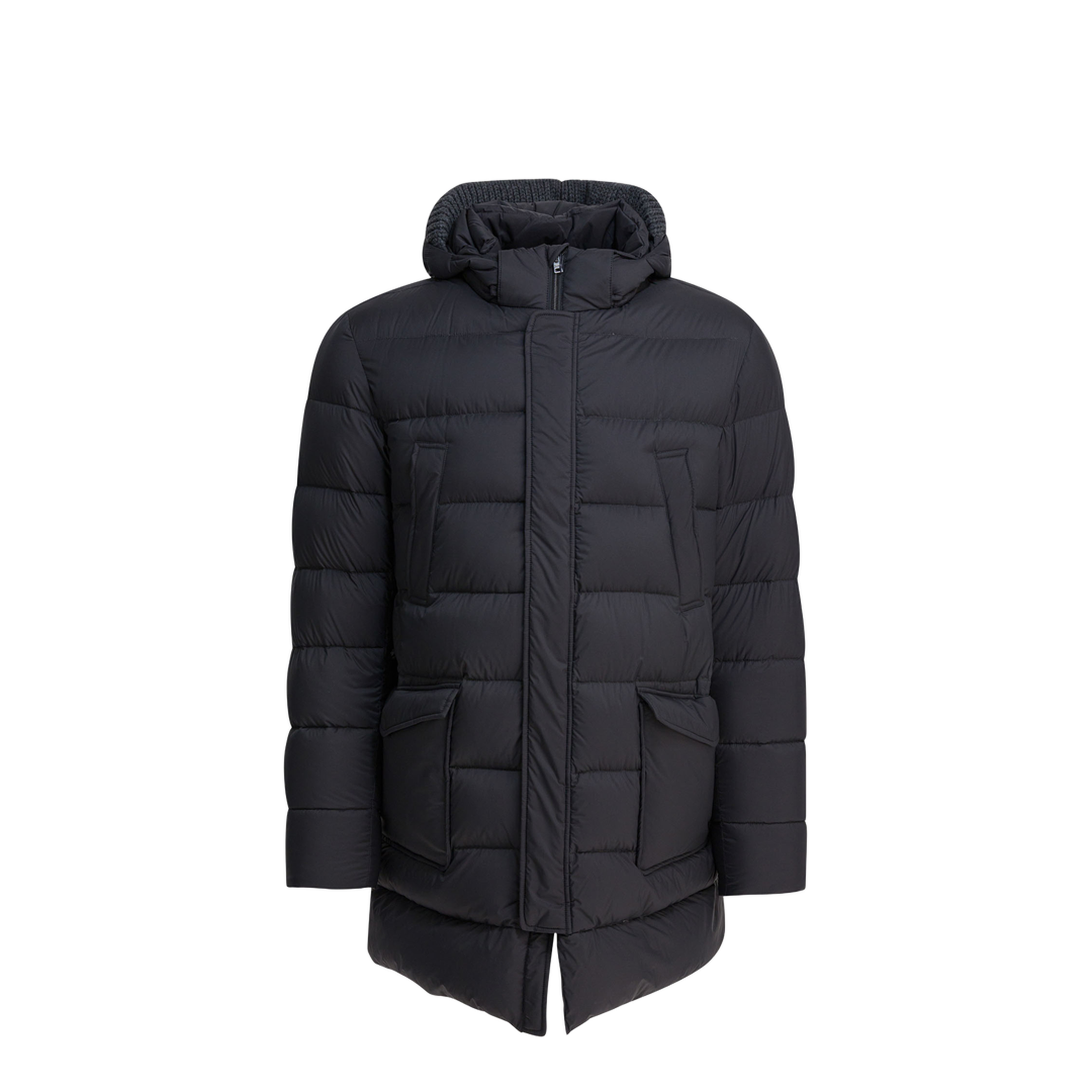 Long Down Jacket With Hood - Image 1