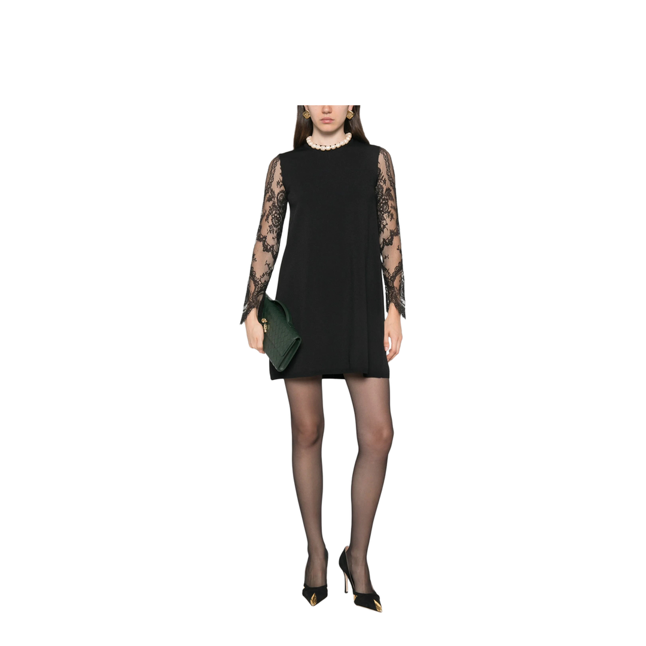 Lace-Sleeve Mini Dress - Image 3