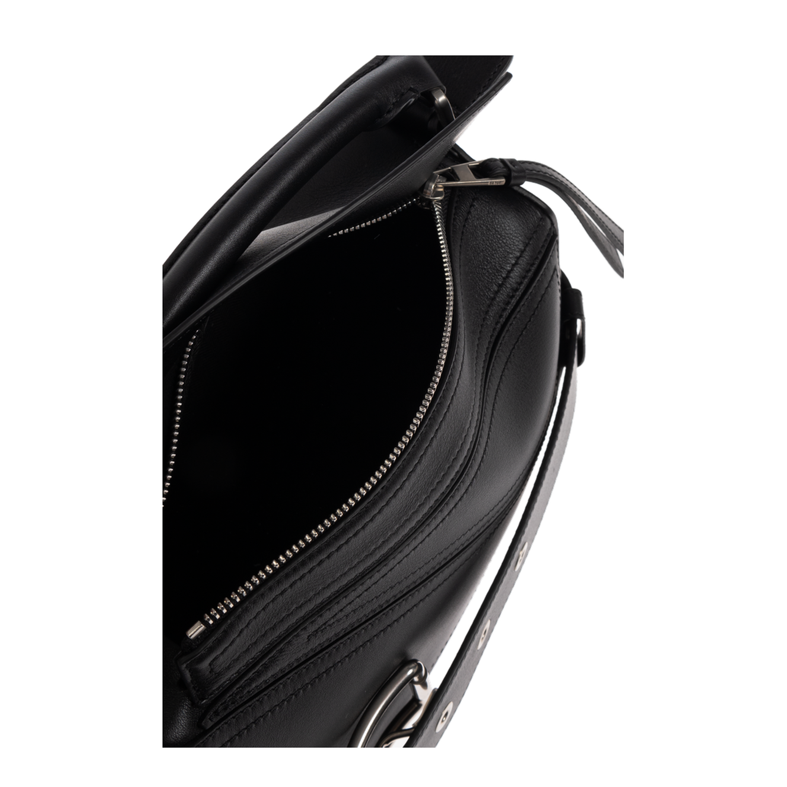 Puzzle Biker Small Leather Shoulder Bags - Black - Image 5