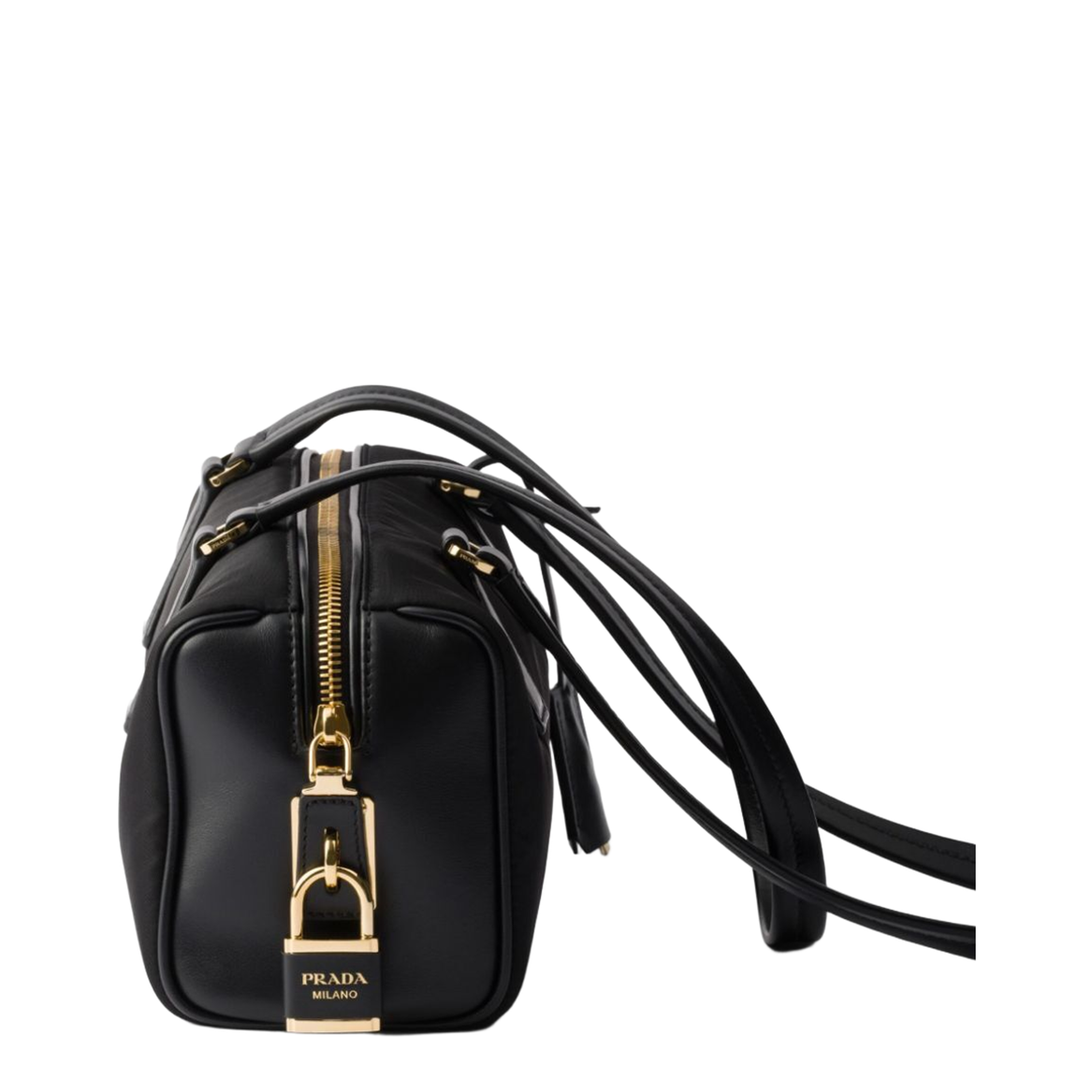 Medium Re-Nylon and Leather Tote - Black - Image 6