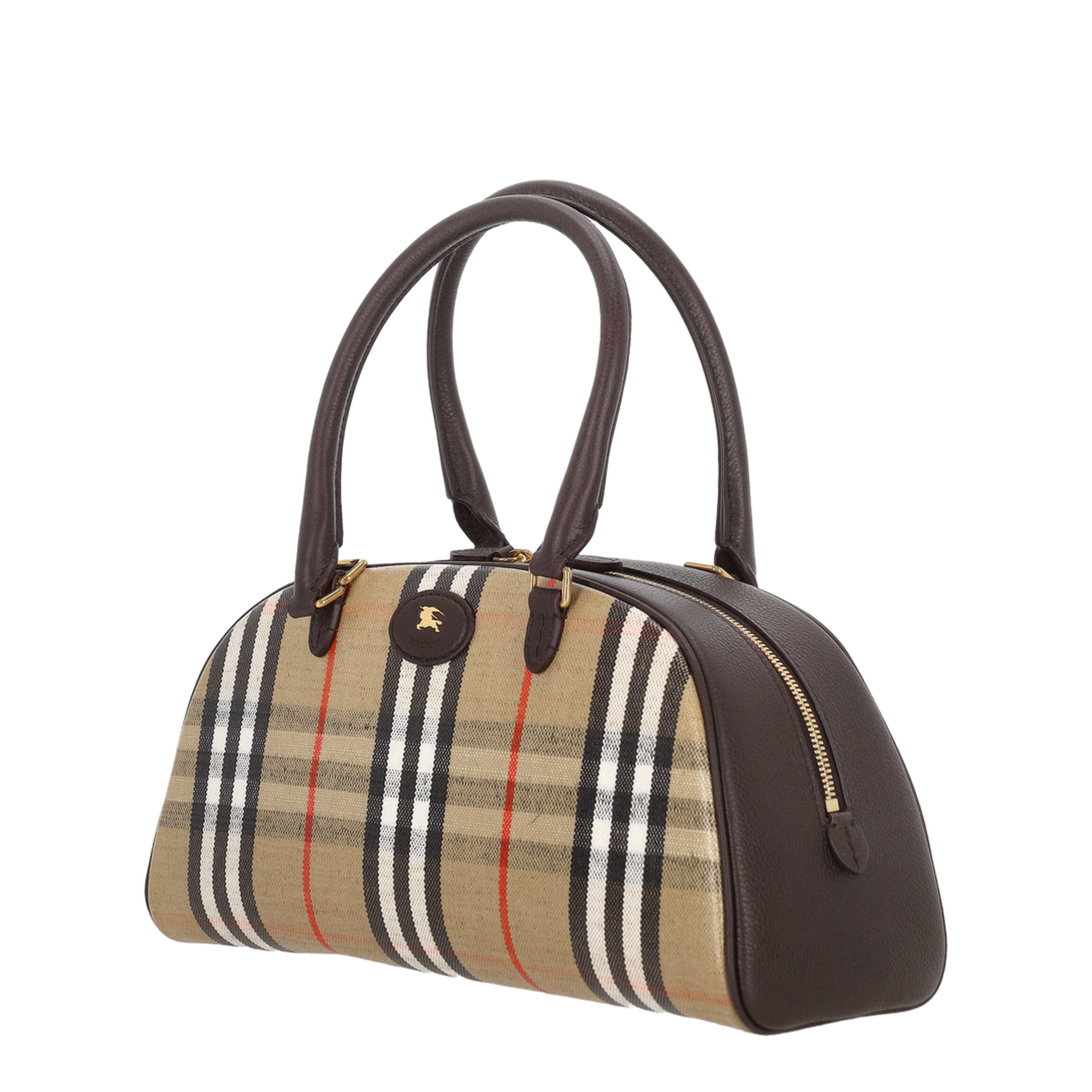 Highlands Medium Printed Canvas Bowling Bag - Archive Beige Vintage Check - Image 2