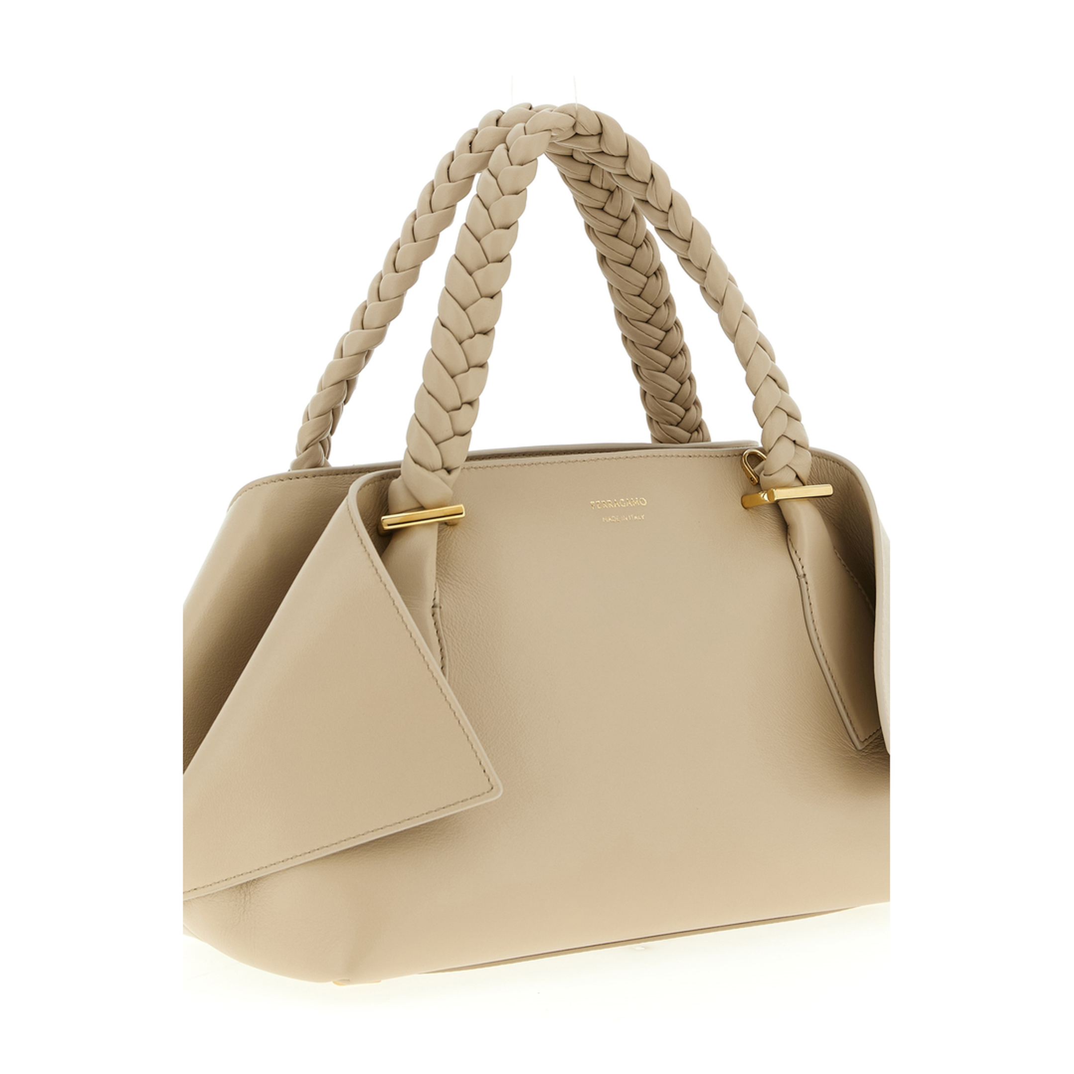 Handbag (M) Leather Beige - Image 3